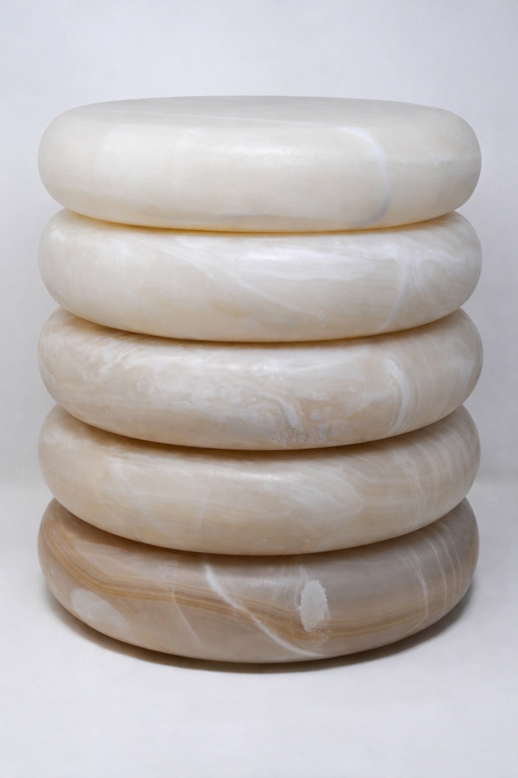 'Olo' Marble Nightstand — side angle