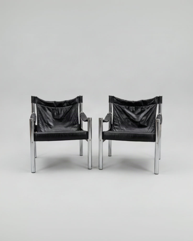 Pair Börje Johanson Safari Chairs for Johanson Design by Eilers Interieur | The Oblist