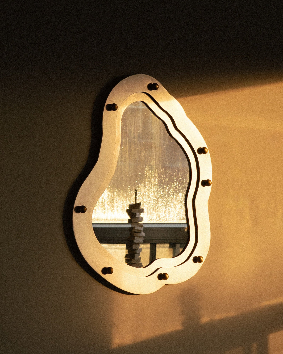 Organic Postmodern Aluminium Mirror - Large — lifestyle setting
