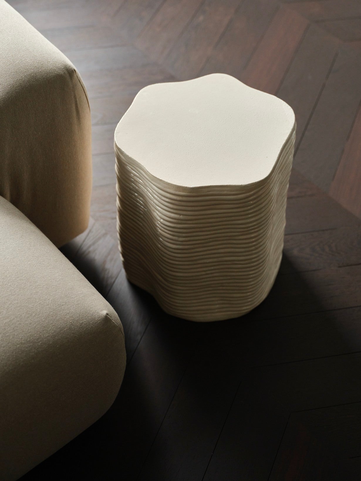 Handsculpted Ceramic Stool Cream by 2222Studio | The Oblist