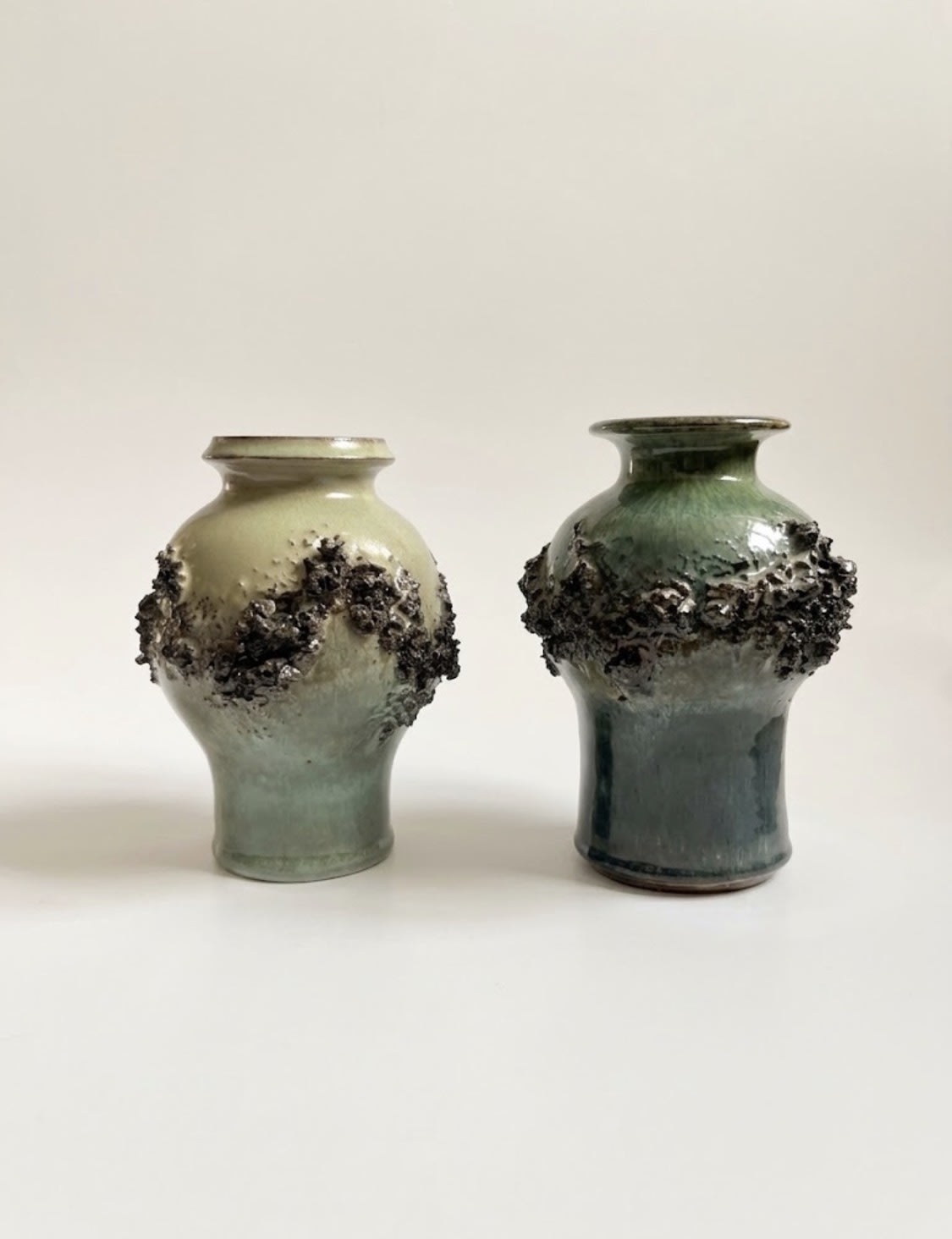 Pair of Icelandic Lava Vases by Médecine | The Oblist