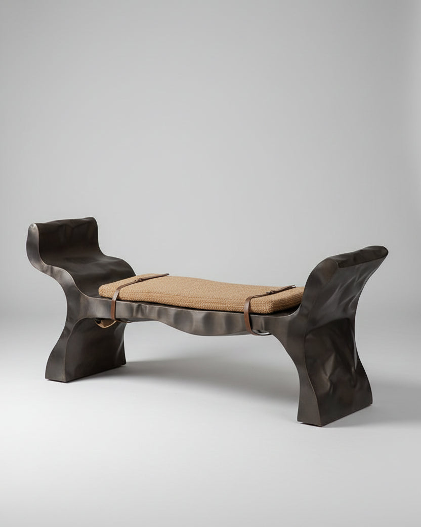 Stainless Steel Bench - Levitar Series by Nitush Aroosh by Nitush Aroosh | The Oblist
