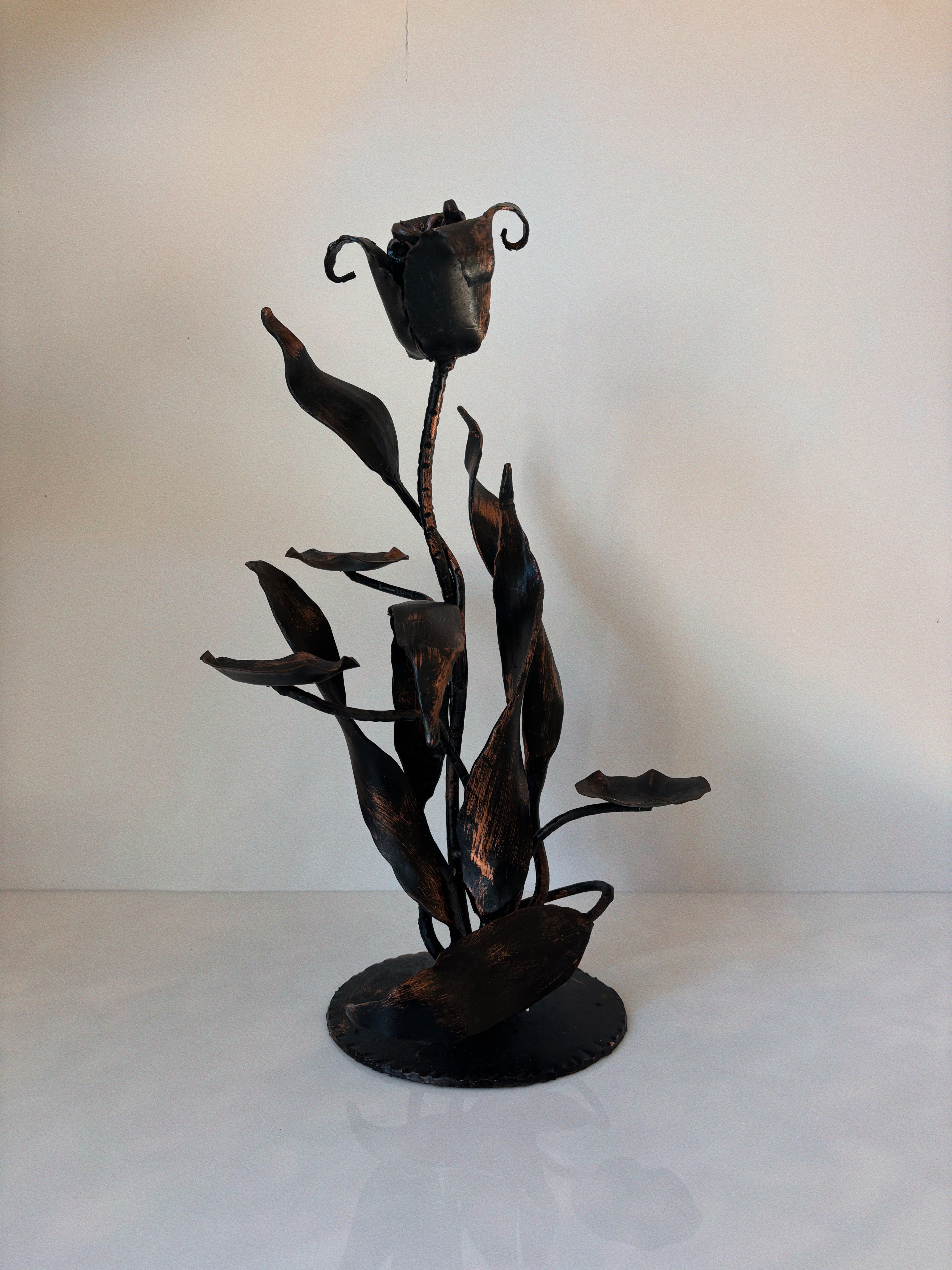 Folk Art Metal Tulip Candleholder, Poland — in context