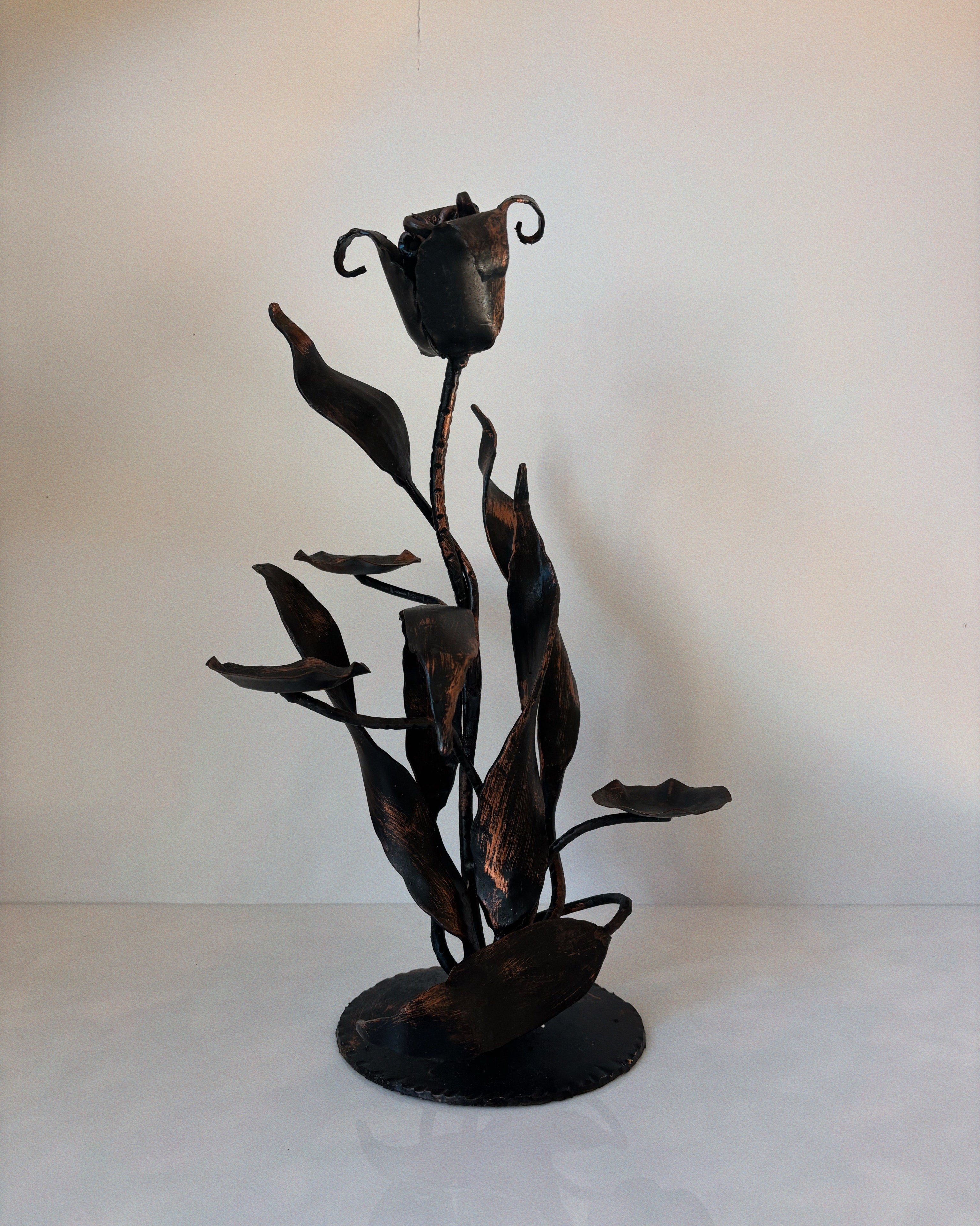 Folk Art Metal Tulip Candleholder, Poland — in context
