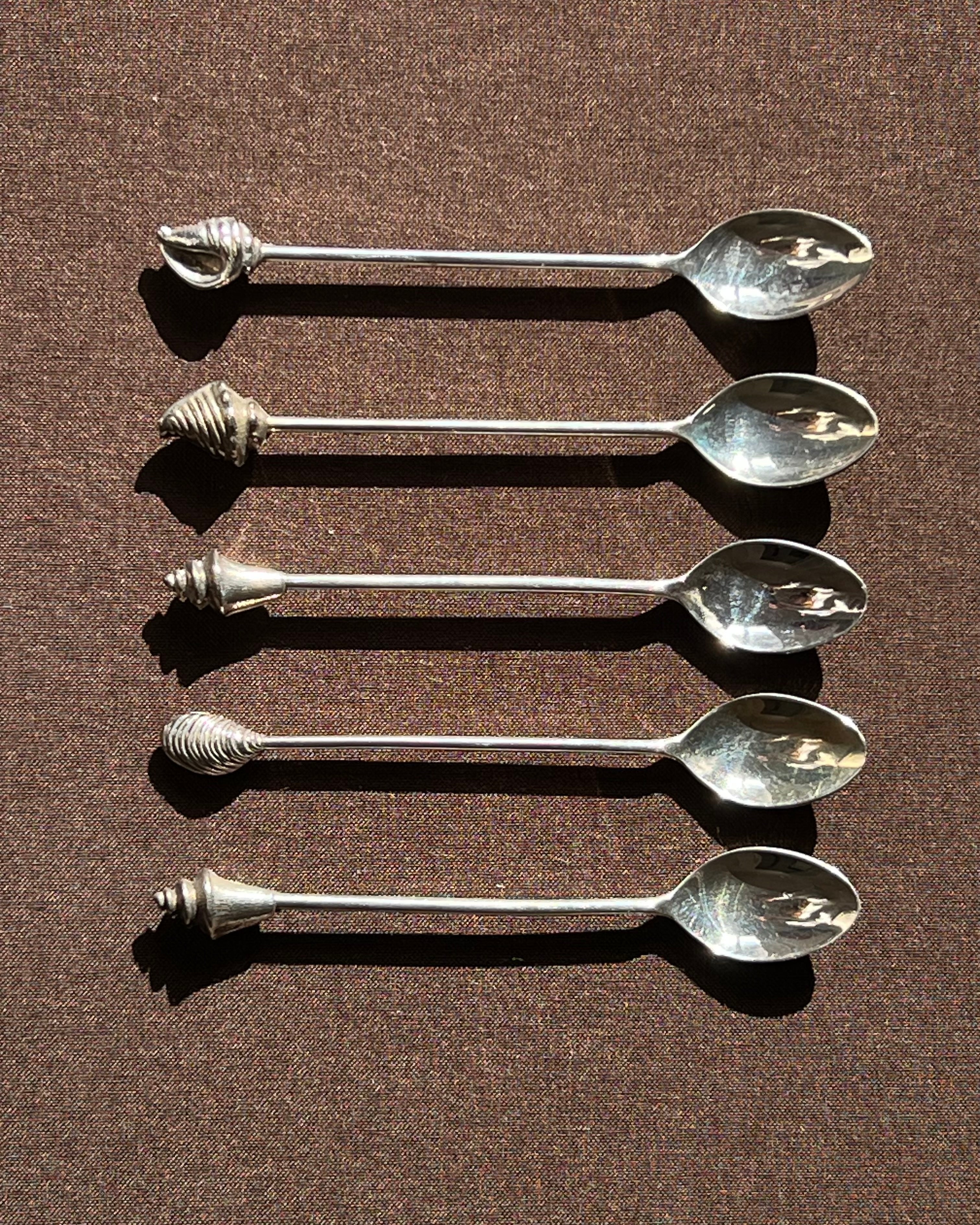 Silver Plated Shell Dessert Spoons by Manushi | The Oblist
