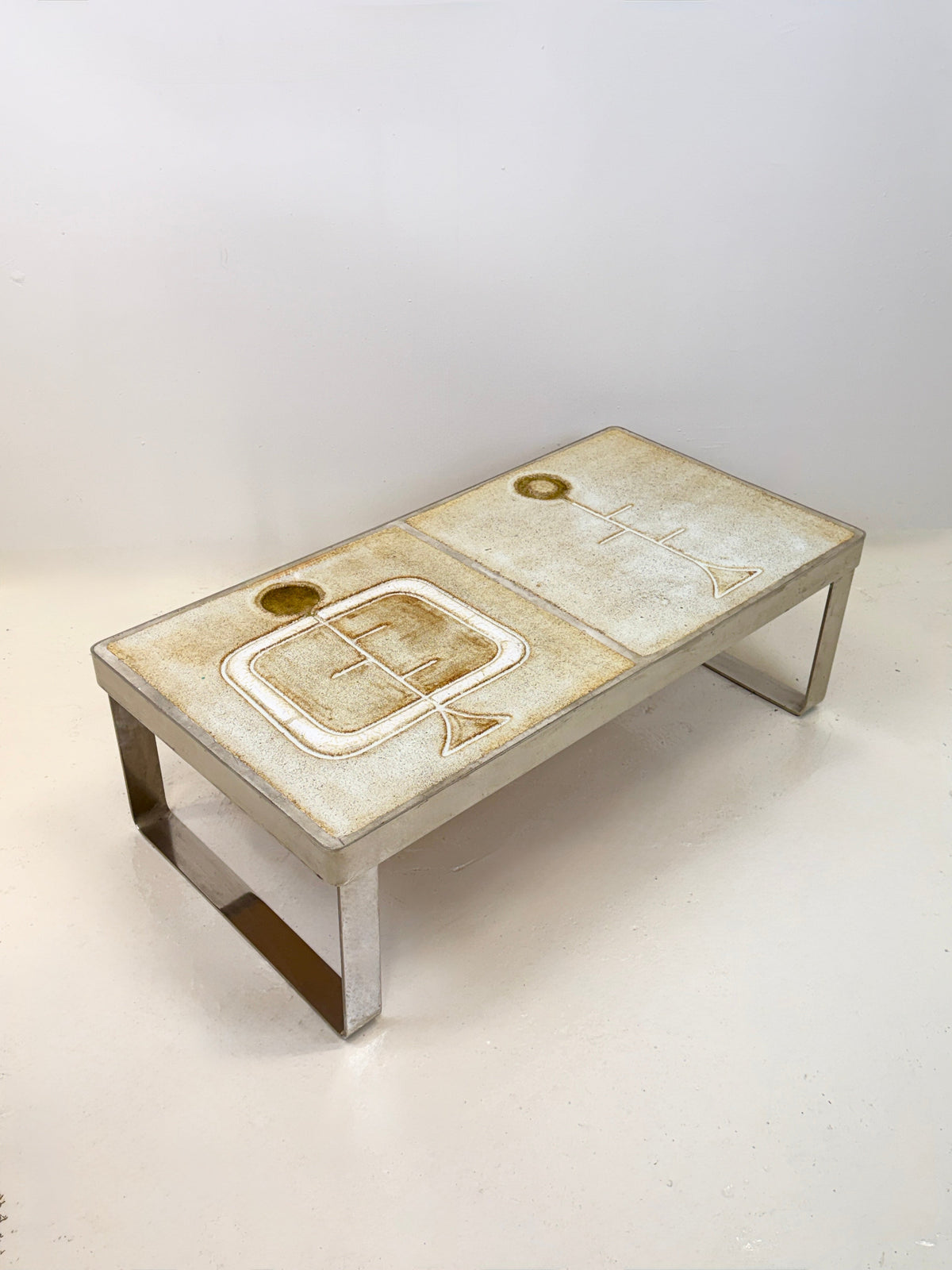 Ceramic and Chrome Coffee Table — Jean Gregorieff by Ultra Galerie | The Oblist