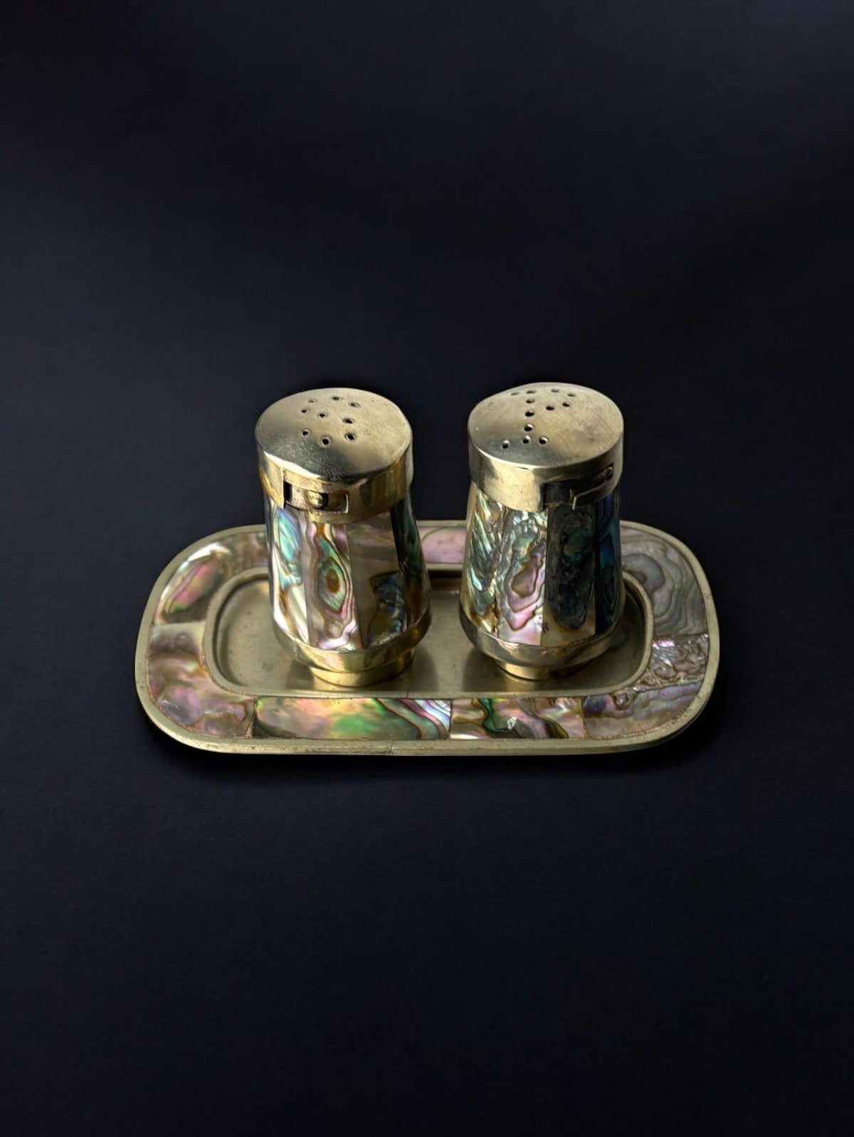 Abalone Shell Salt & Pepper Shakers, Mexico, 1970s by Malamar Studio | The Oblist