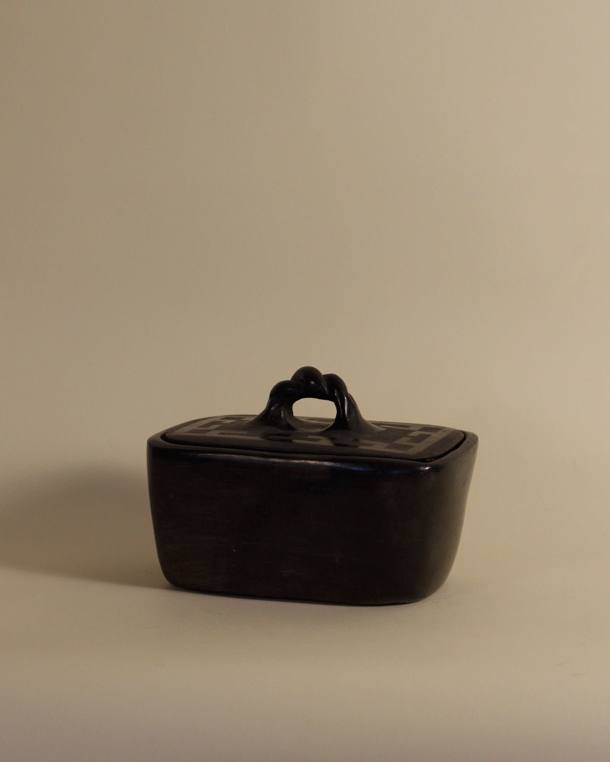 Sculptural Black Ceramic Box by Mansión Luna | The Oblist