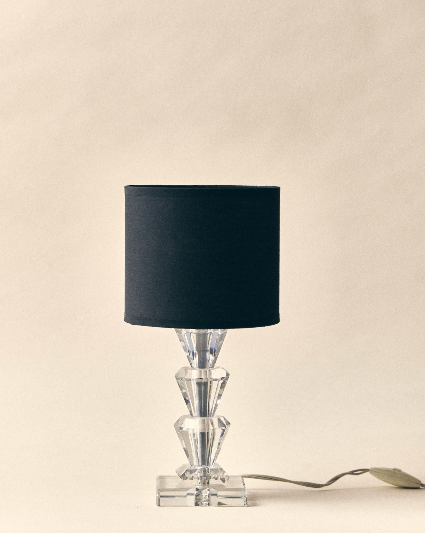 Sorento' Table Lamp by SÒLER | The Oblist — crystal base, black shade