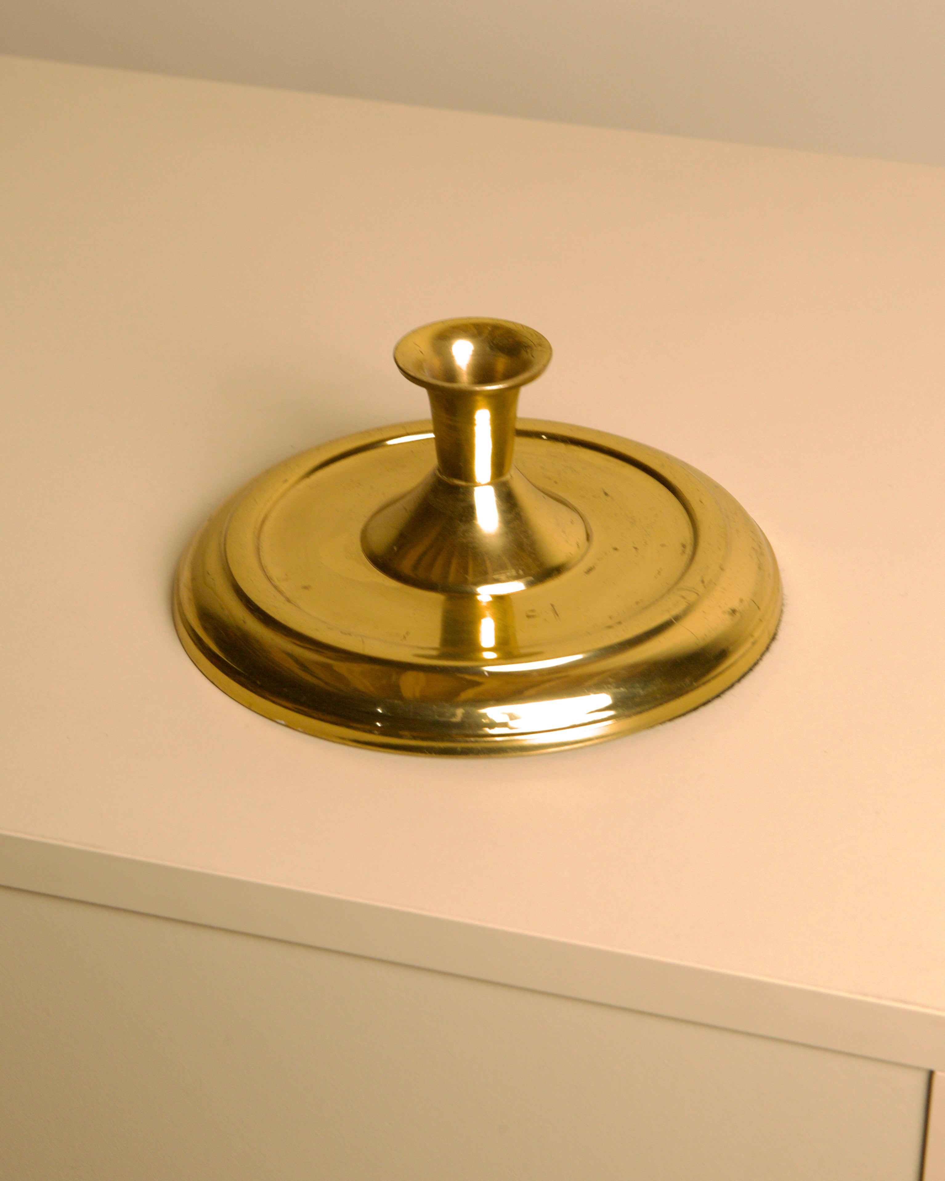 Circular Candleholder in Gold Metal 60's by Treaptyque | The Oblist — gold metal, vintage design
