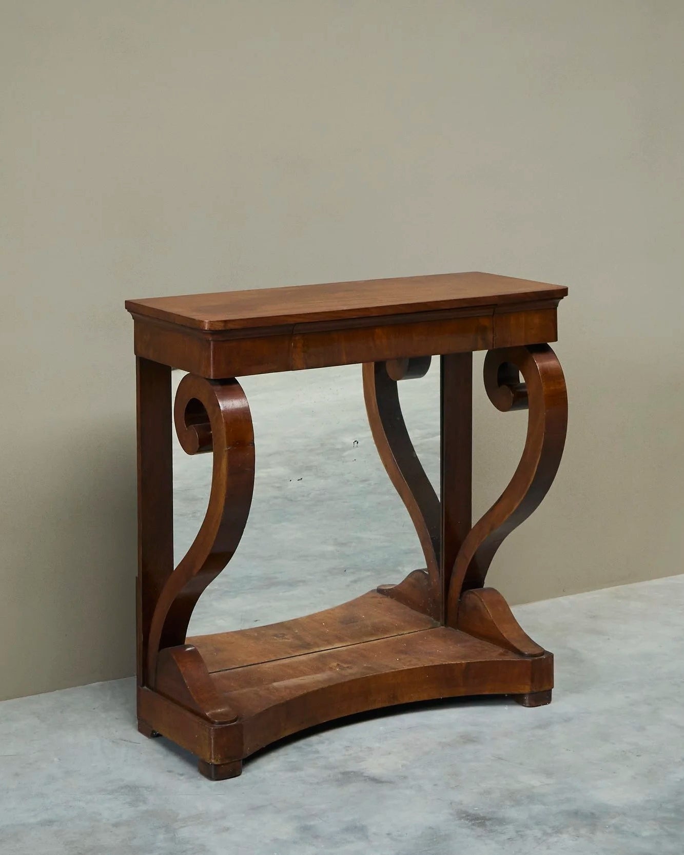 Sculptural Dutch Empire Console Table with Integrated Mirror Early 19th Century by ORNAMENTUM | The Oblist