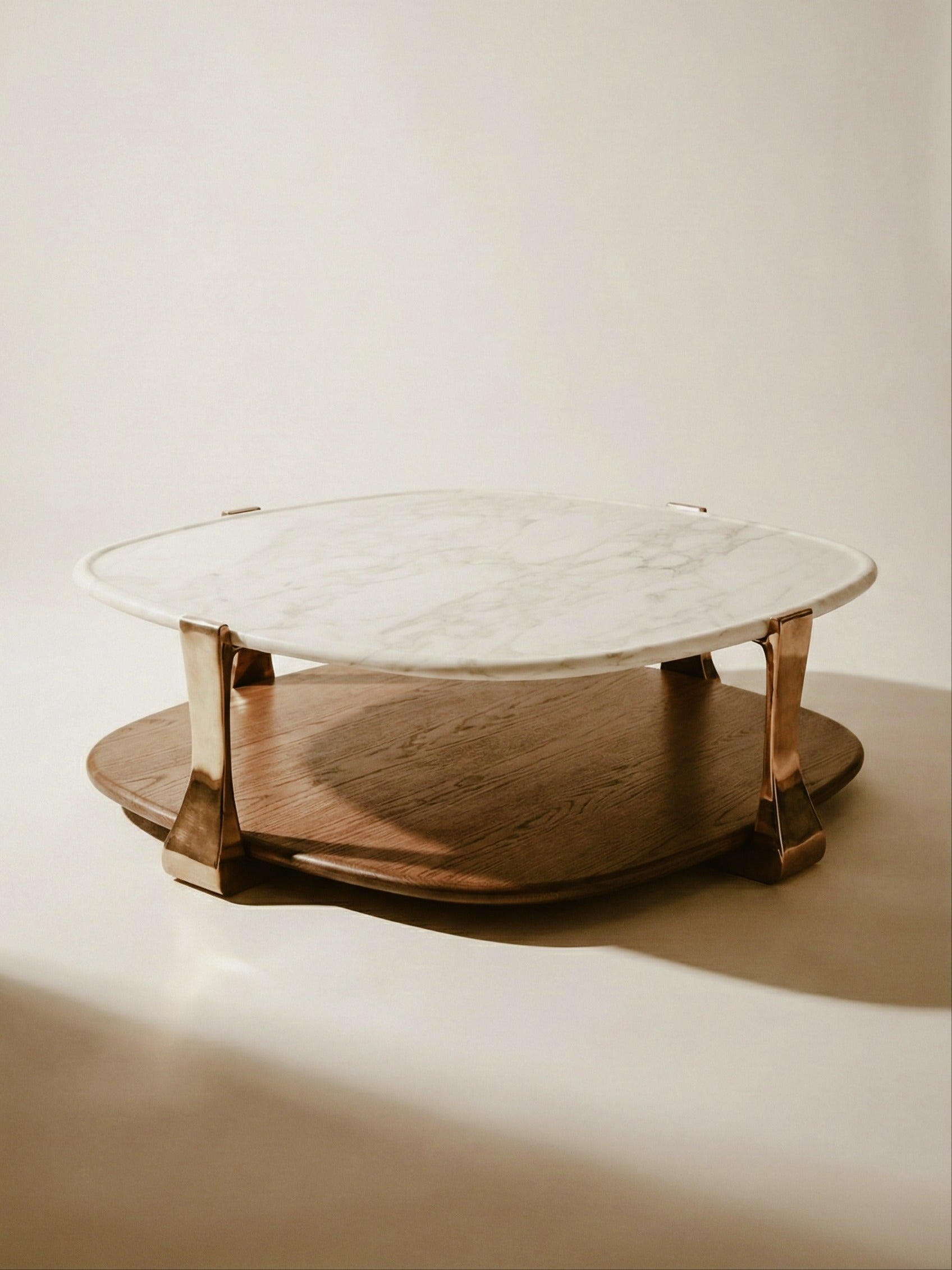 Corbel Coffee Table in Marble and Bronze by Atelier Hillier | The Oblist