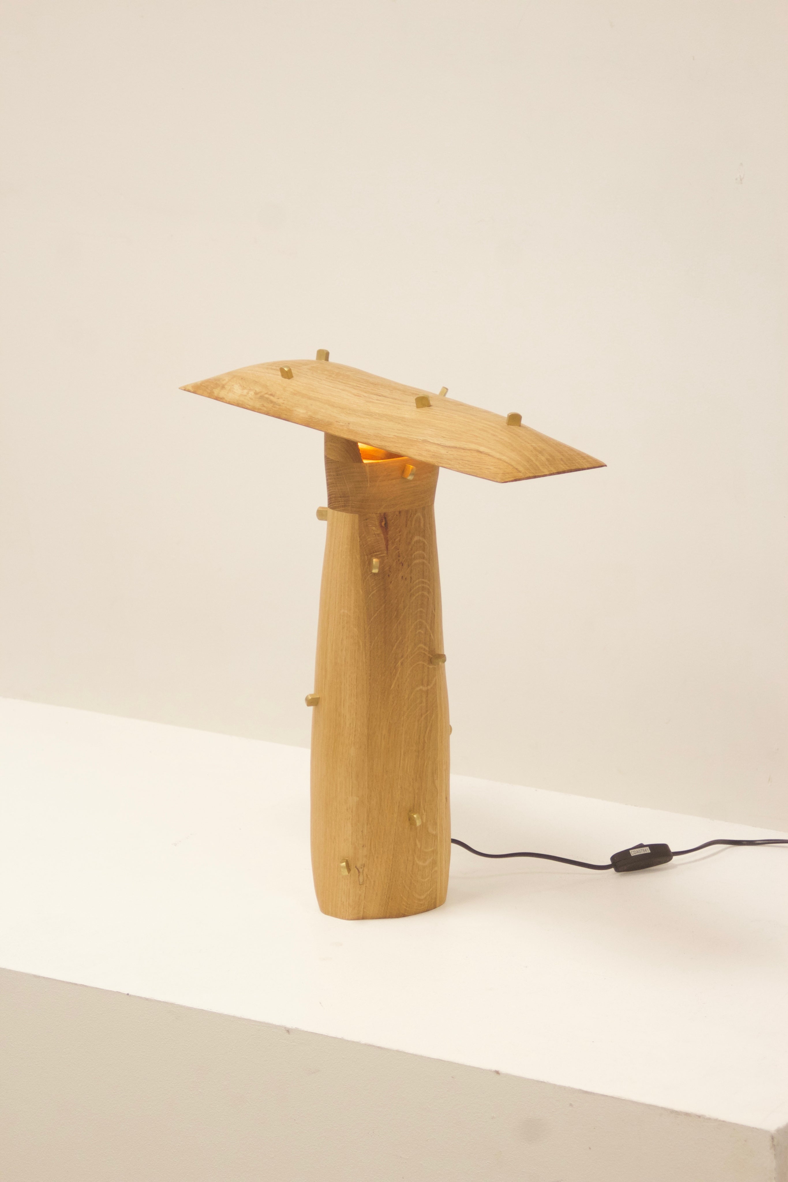Punk Lamp, Oak/ Brass lamp by Vital Lainé | The Oblist
