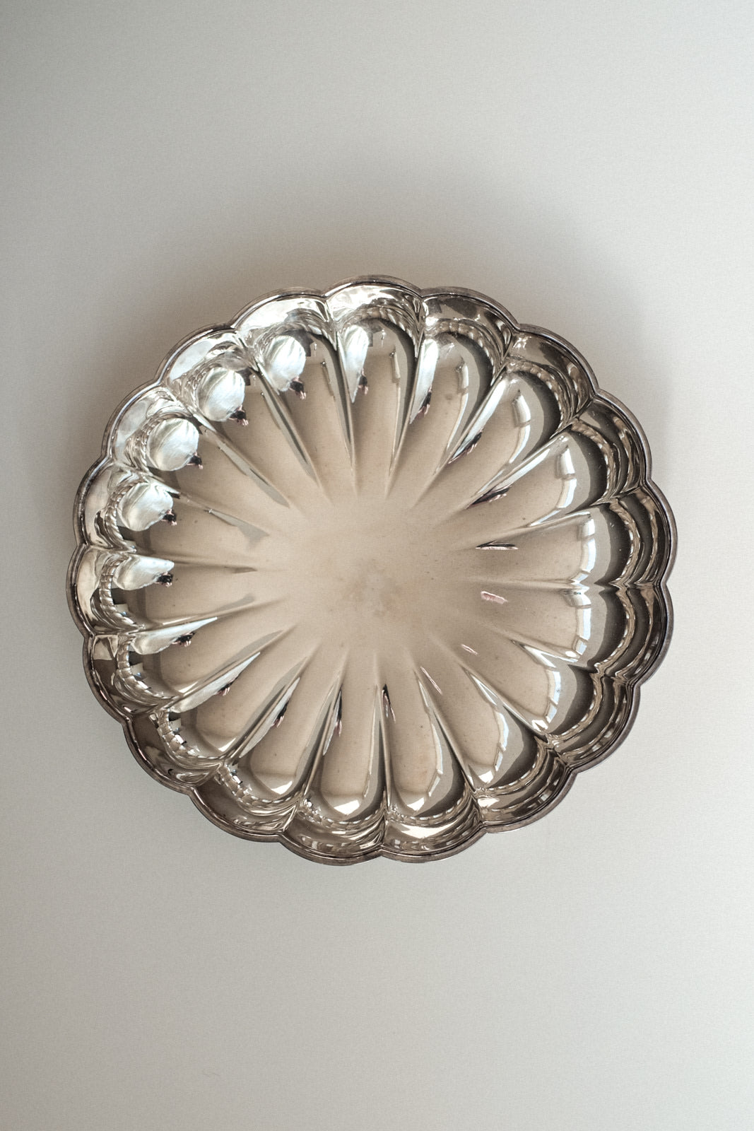 Silver-Plated Dish by septembre studios | The Oblist — shiny silver finish, decorative design