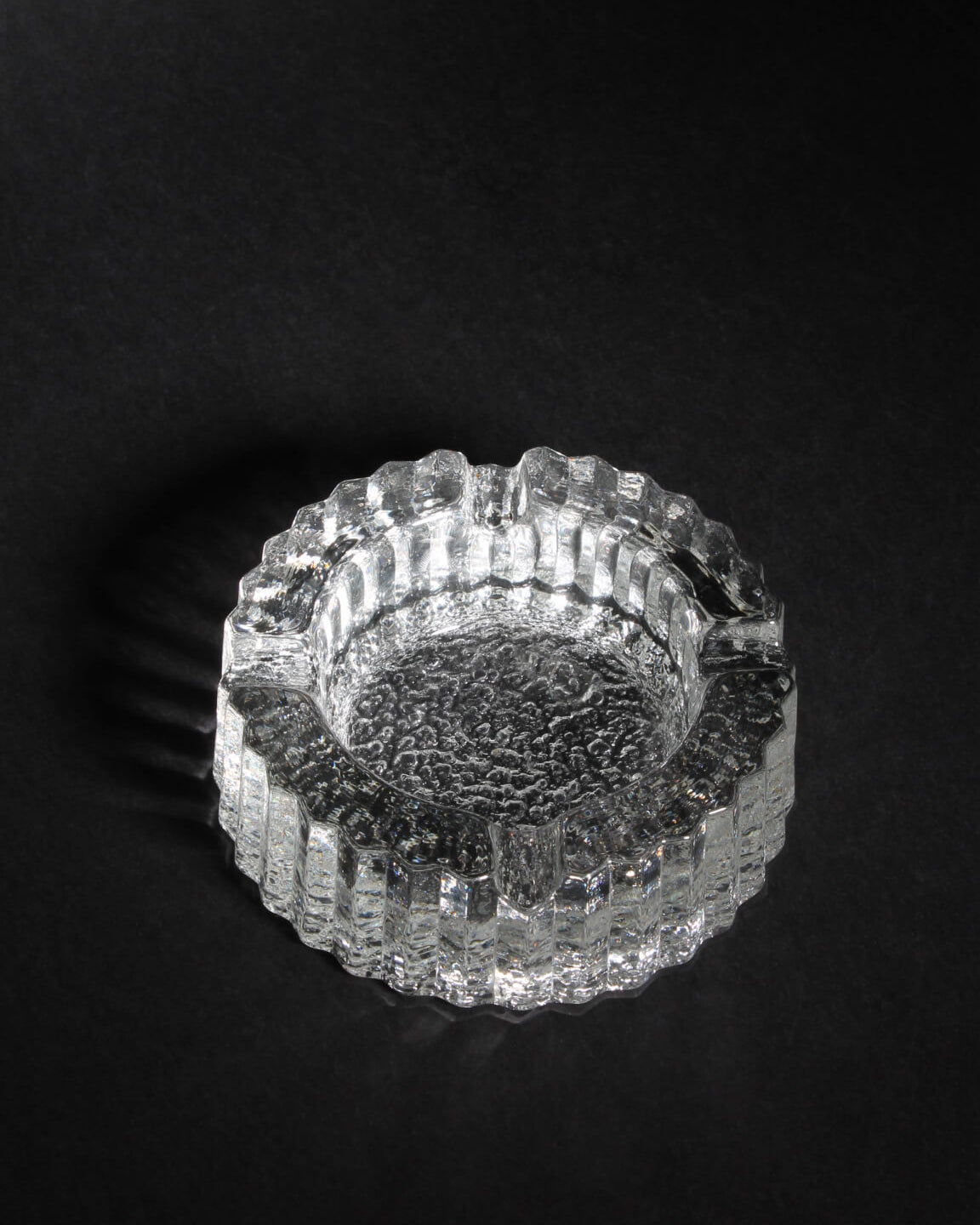 Willy Johansson Crystal Glass Ashtray by Vintage Stories | The Oblist — clear glass material