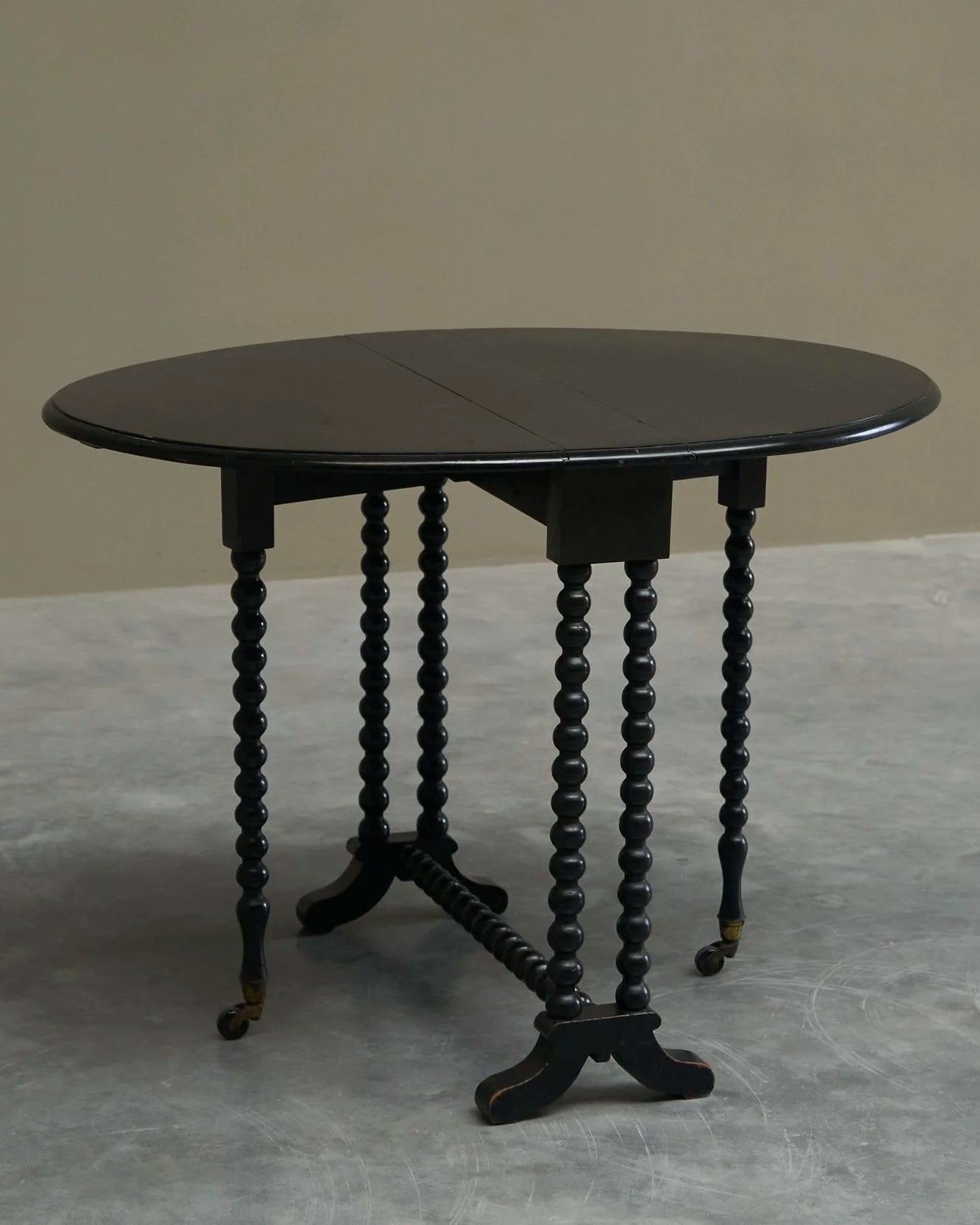 Beautiful Ebonized Bobbin Turned Baby Sutherland Table England Late 19th Century by ORNAMENTUM | The Oblist