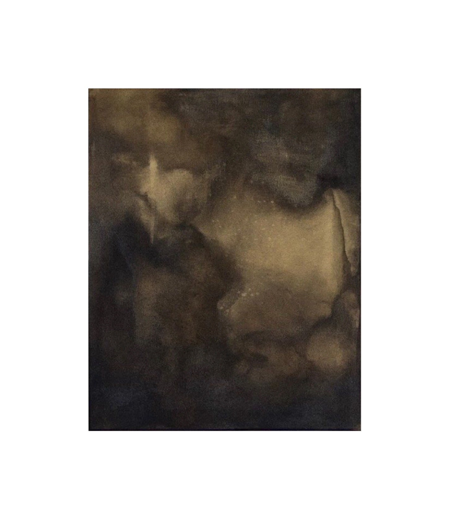 “Midnight Hours Burn Brightest” by Natasha France is a mixed media canvas featuring dark brown and black tones, soft cloudy textures, and faint light accents for subtle depth—an evocative piece of contemporary art.