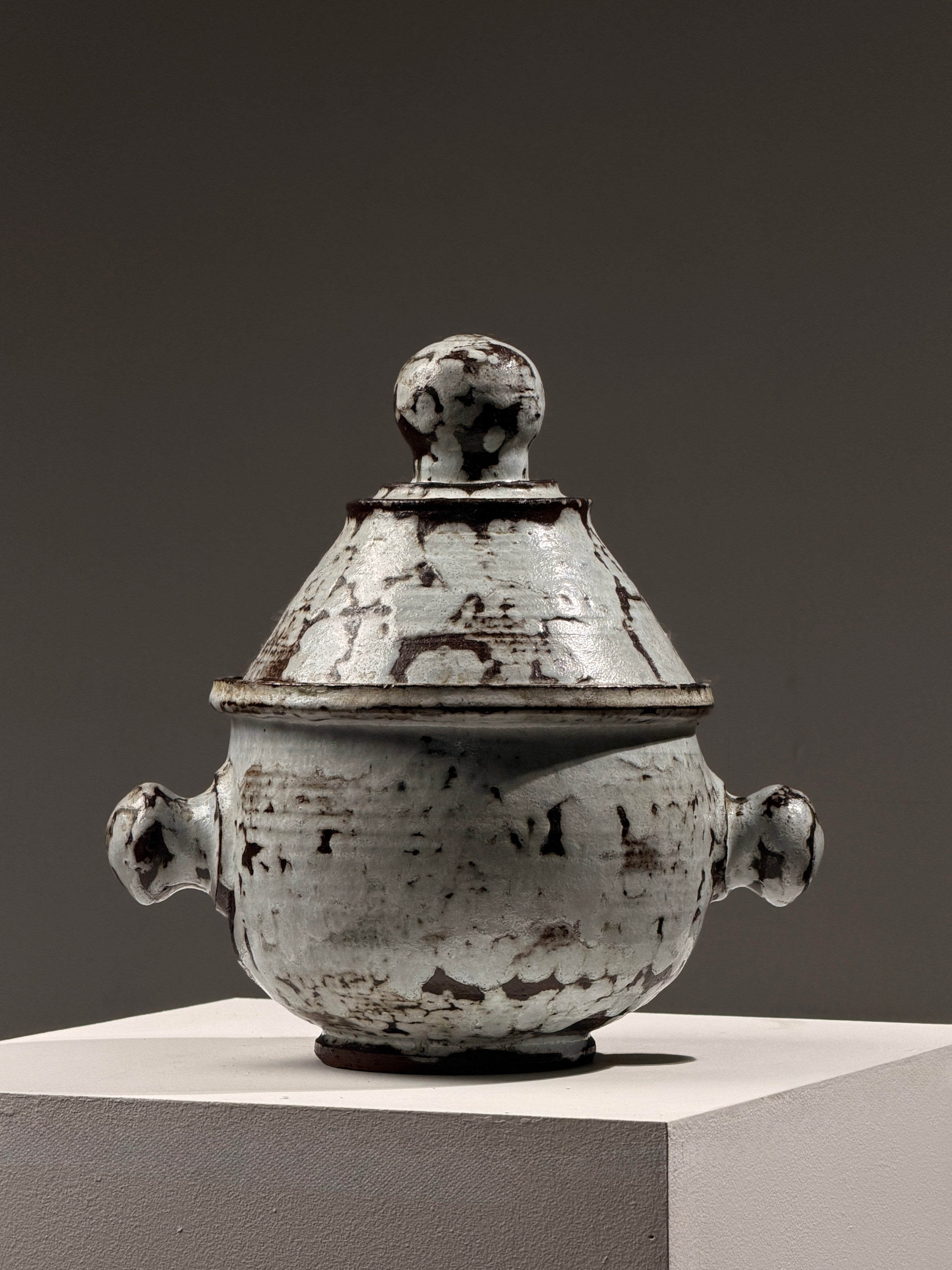 Large stoneware tureen by Cécile Dein, circa 1960 — lifestyle setting