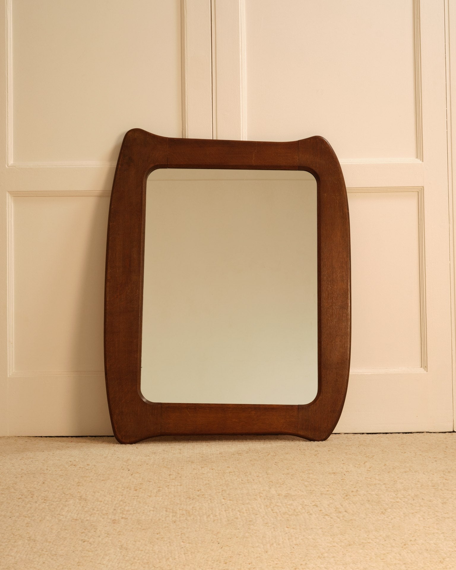 Wooden organic mirror by Galerie Vauvart | The Oblist — handcrafted dark wood finish
