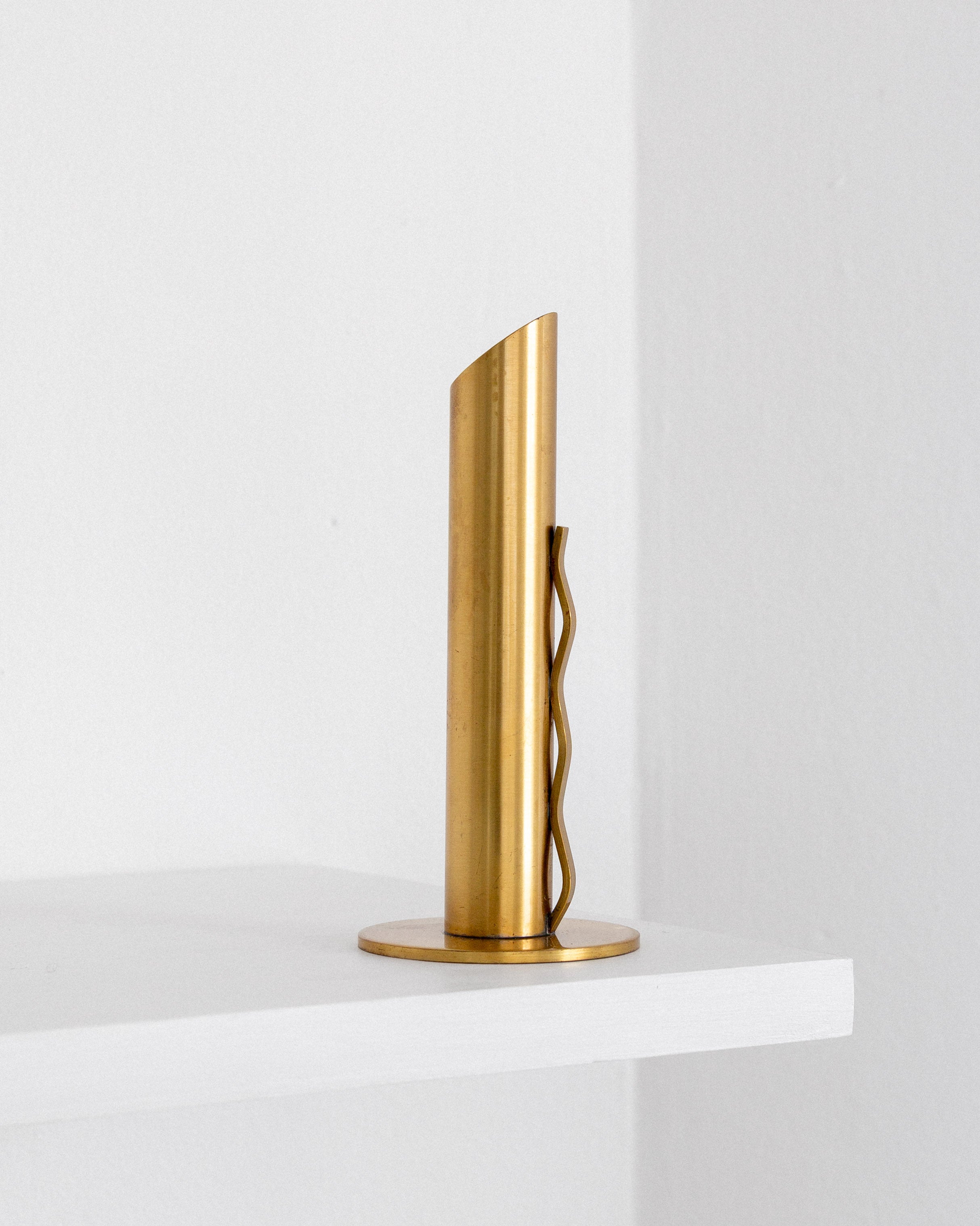 Vase en Laiton de Style Scandinave des Années 50 par Ystad Metall