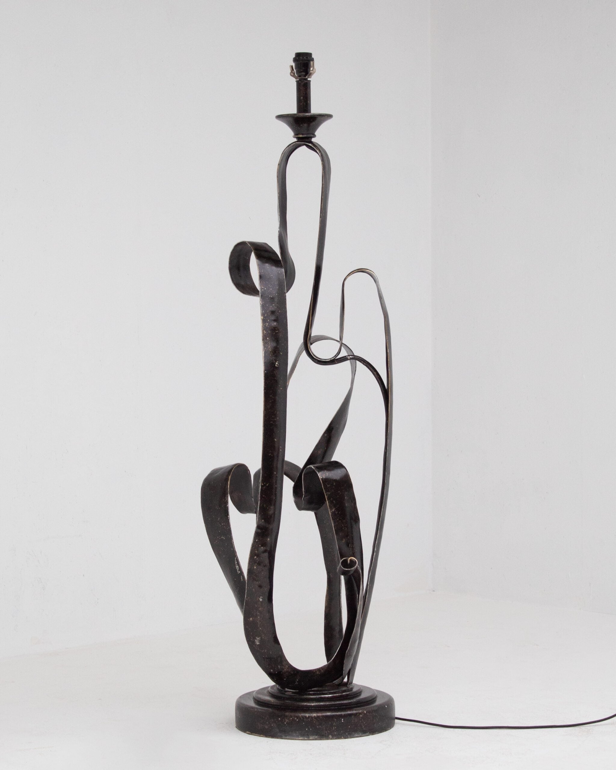 Sculptural Wrought Iron Standing Lamp — detail view
