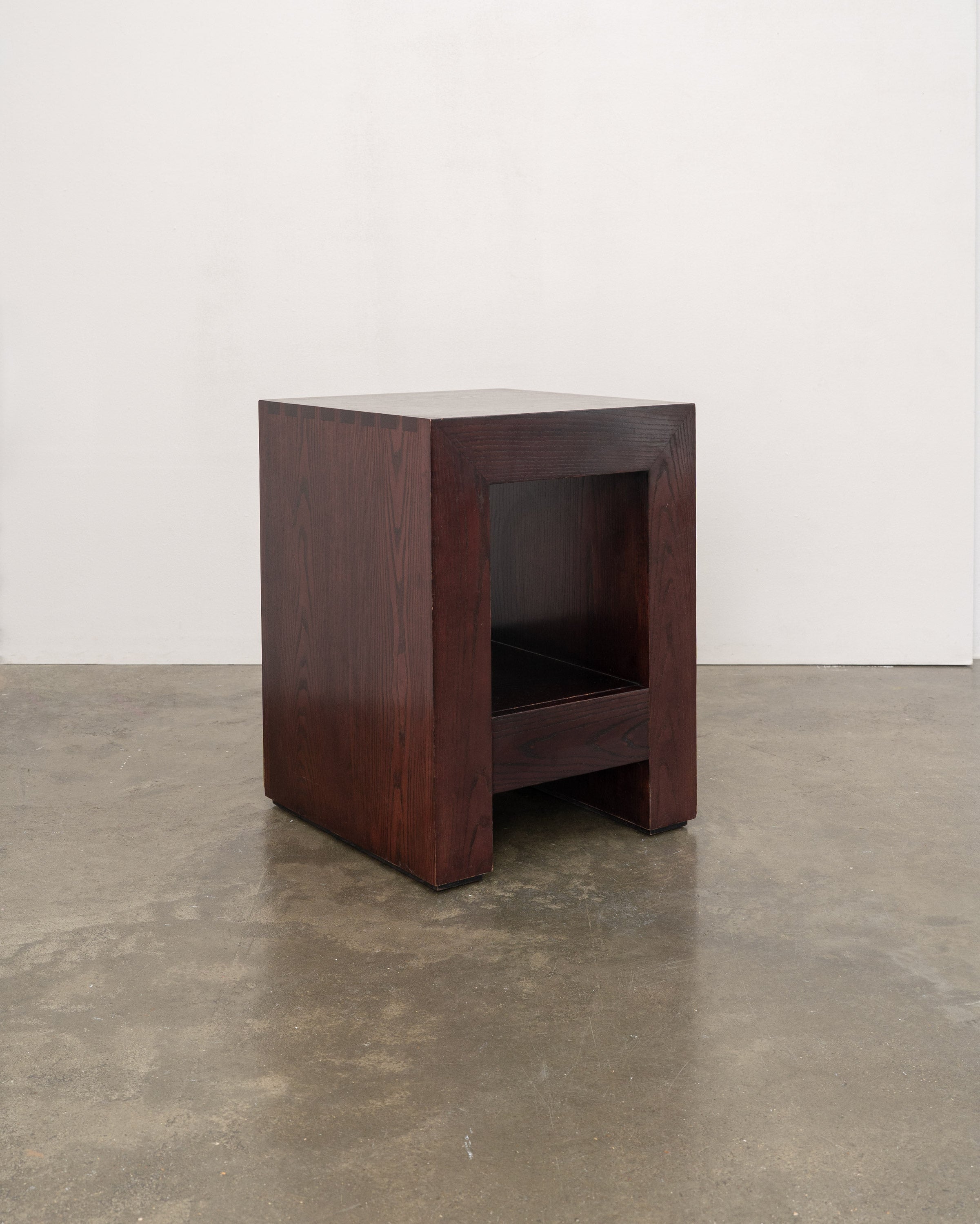 Postmodern Ash Cabinet, c.1980 by Tom Bogle | The Oblist — dark wood finish, vintage design