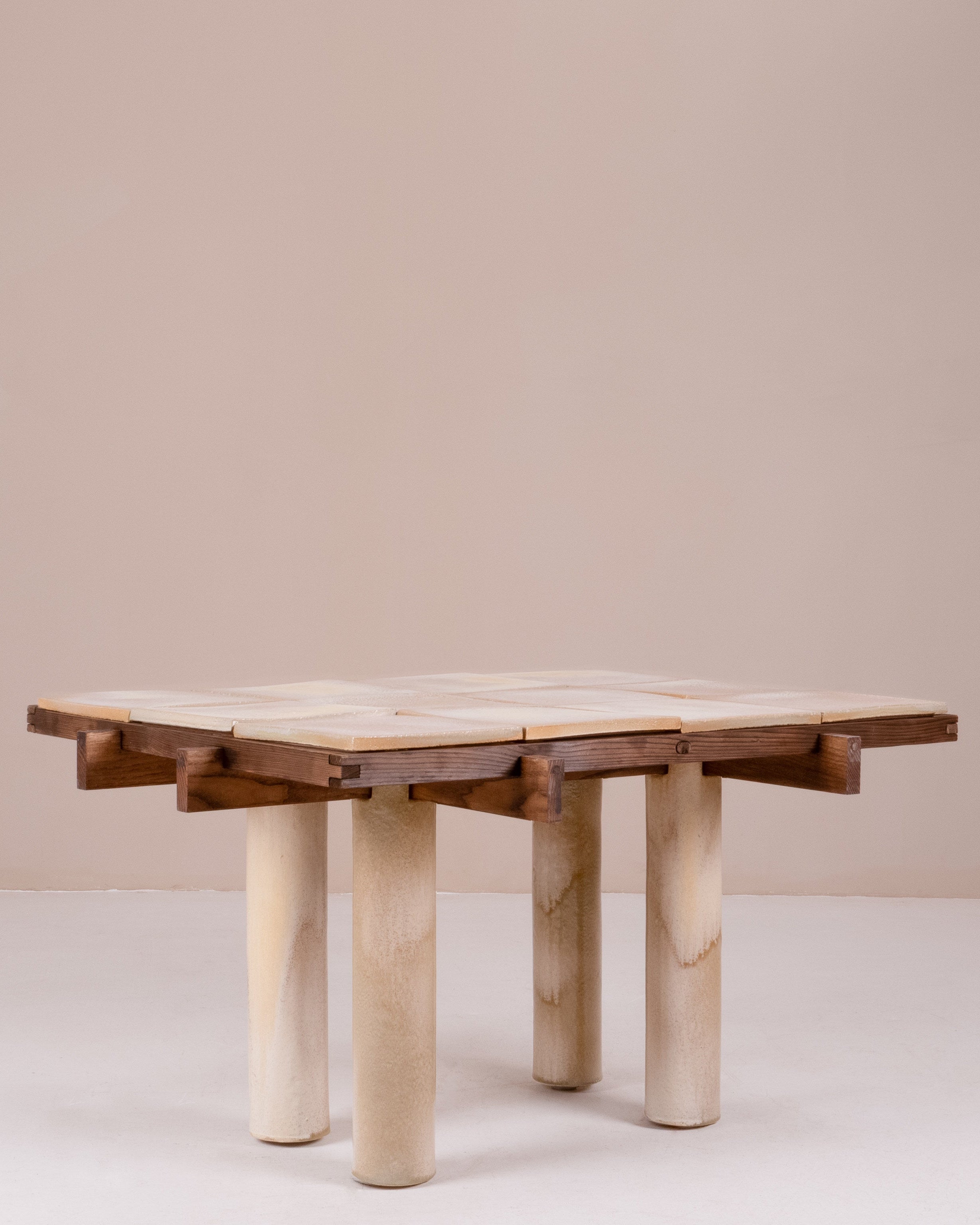 La Taulo, Wood and Clay Coffee table by Thomas Morineau Barthelemy | The Oblist