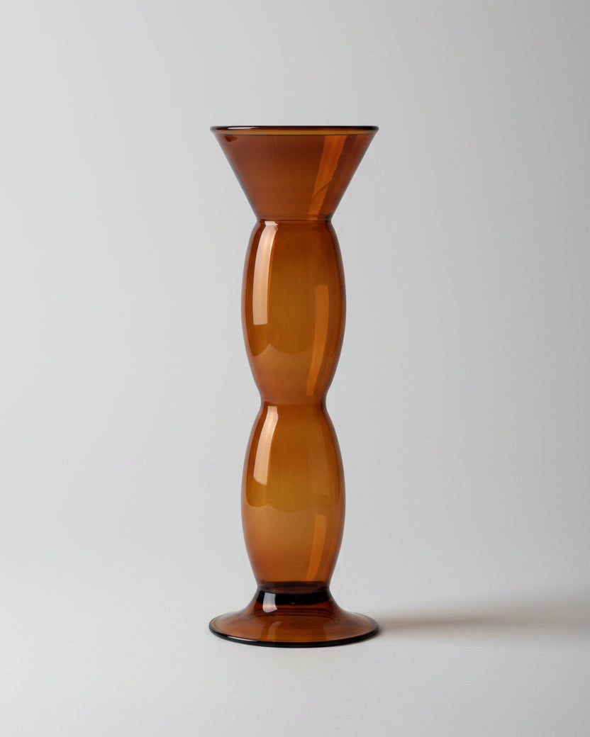 La Maja Hand-blown Amber Vase — detail view