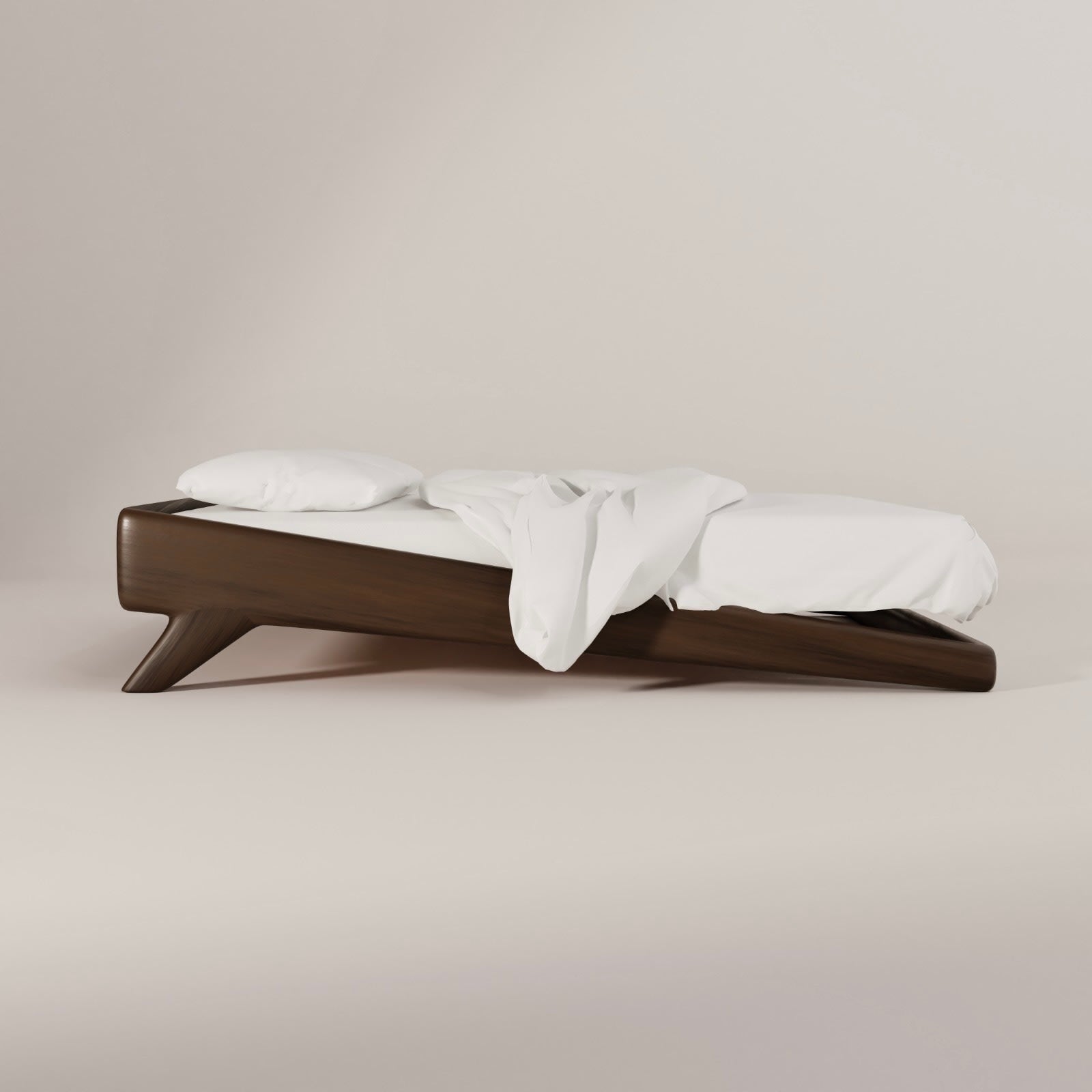 "Tusa" bed | walnut wood by Giselle Vanessa Johnson | The Oblist