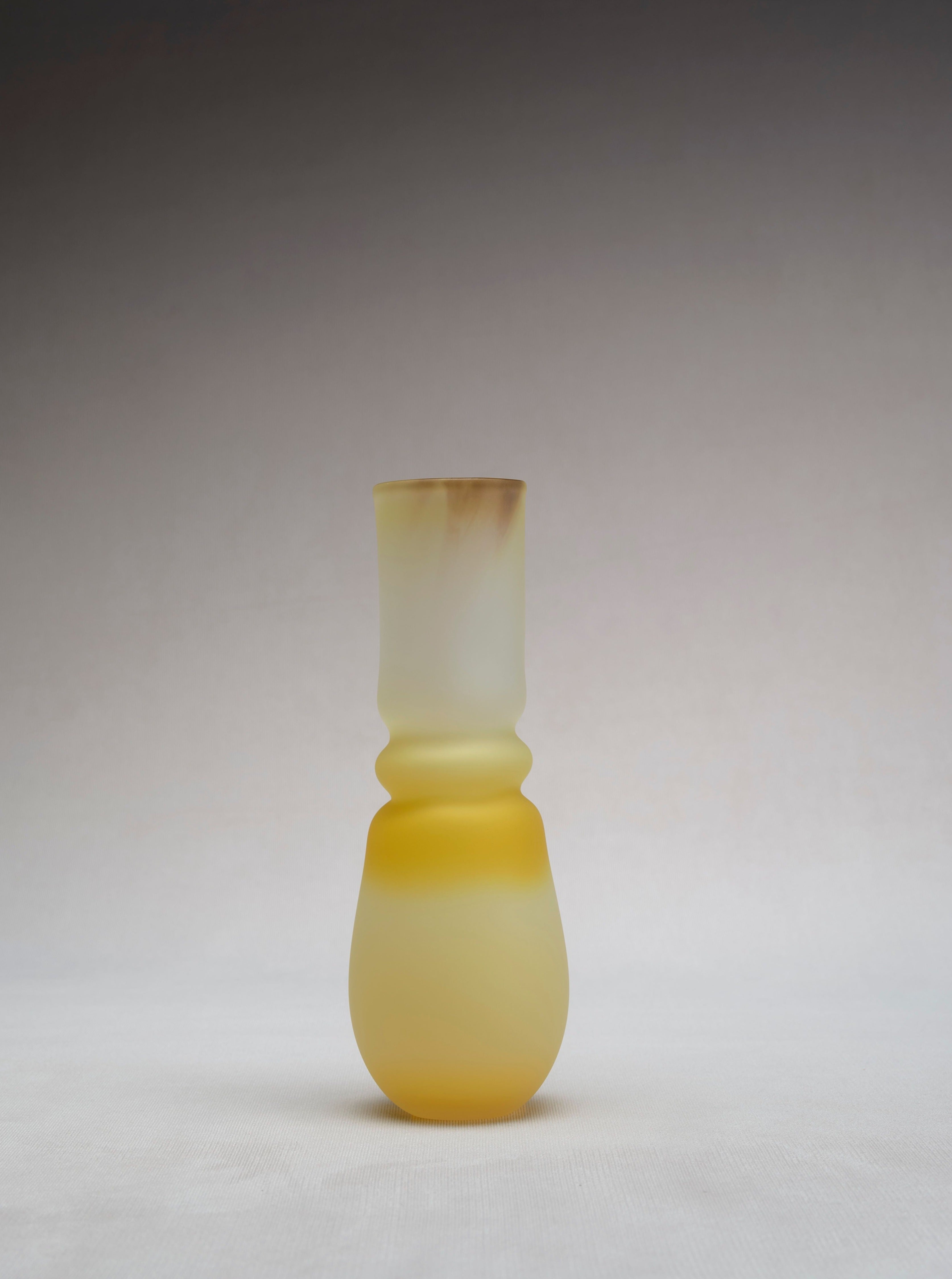 Handcrafted large vase in iris color with intricate floral pattern design