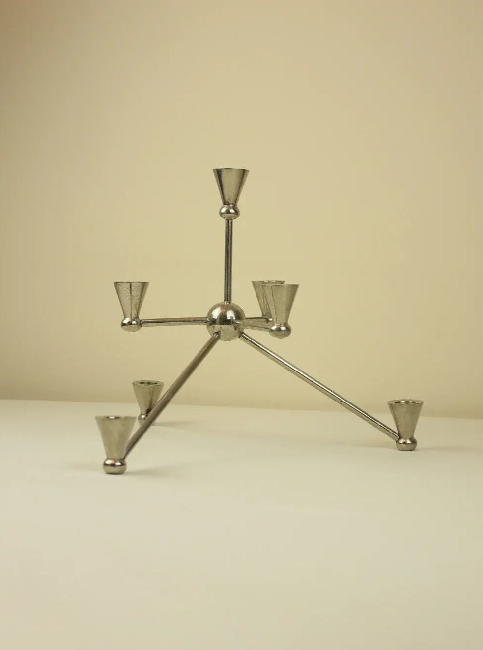 Vintage-inspired Mid Century Candelabra with gold finish and sleek design