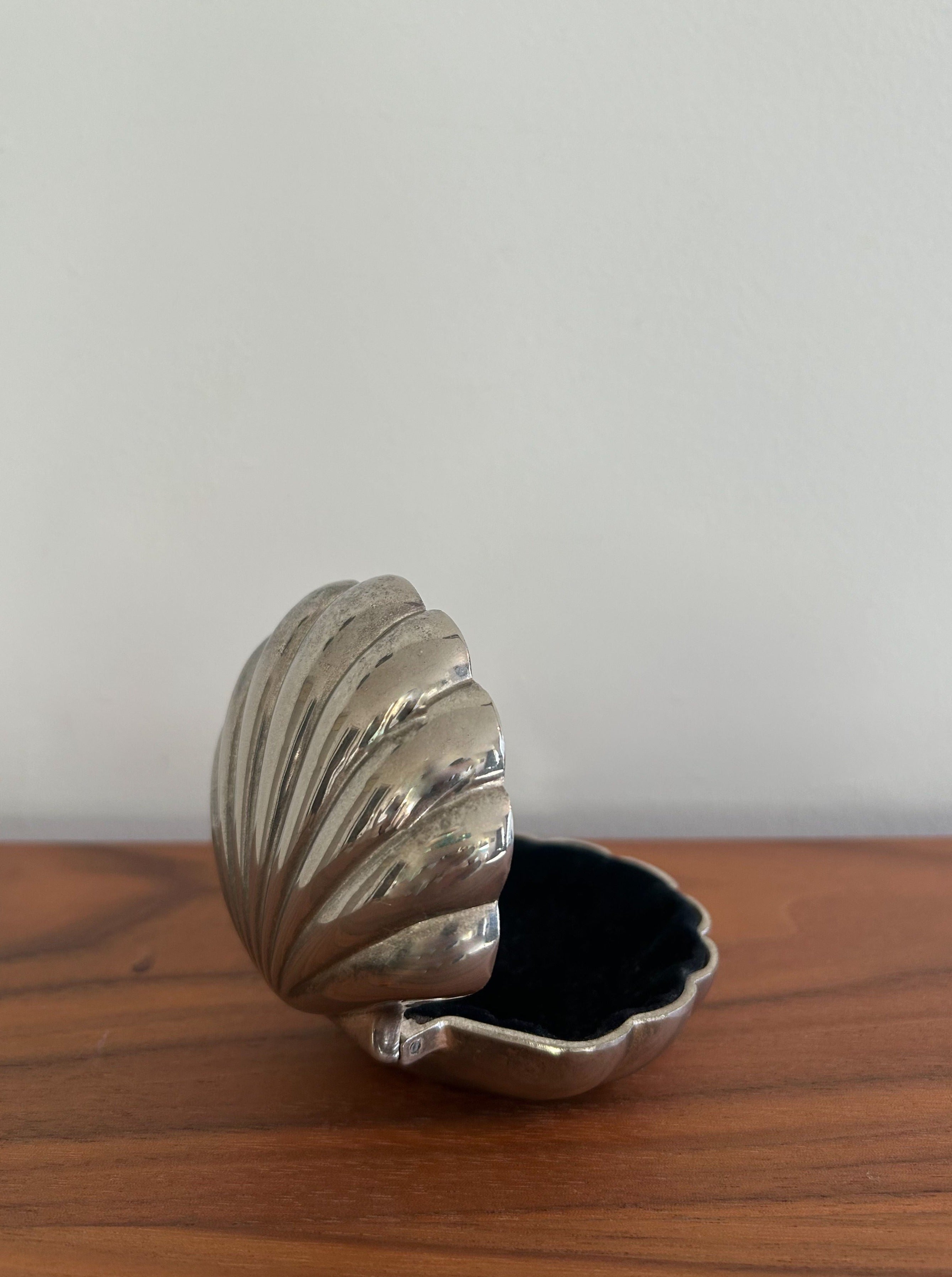 Vintage Shell Box with Ornate Gold Detailing and Mother of Pearl Inlay