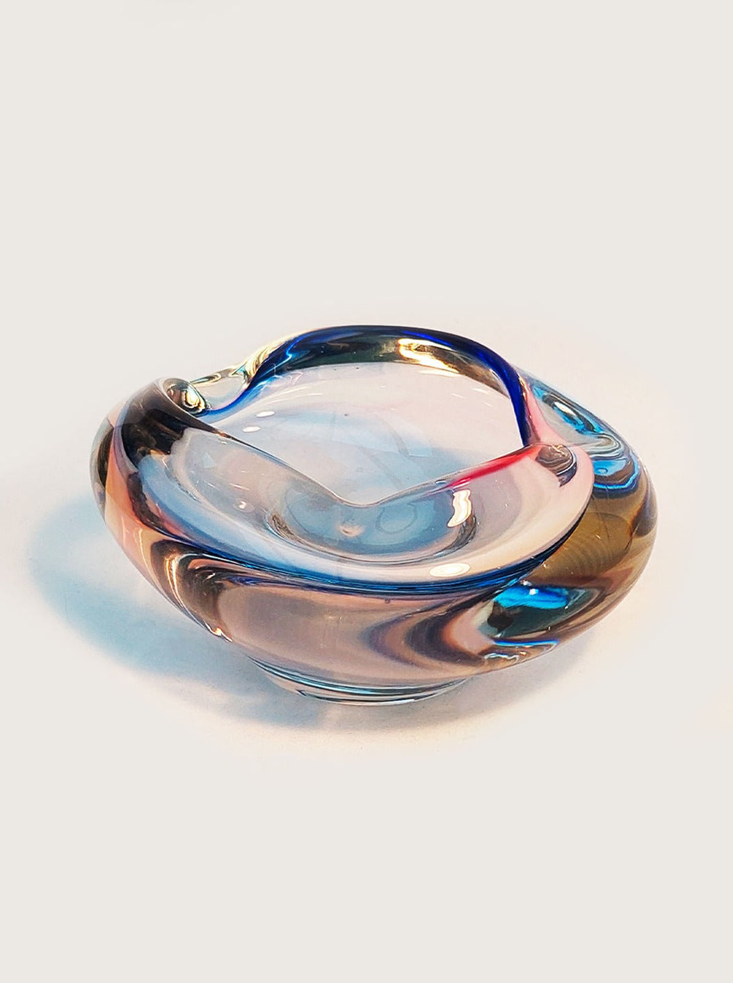 Handcrafted Rainbow Murano Glass Vide-Poches Tray for Jewelry and Trinkets