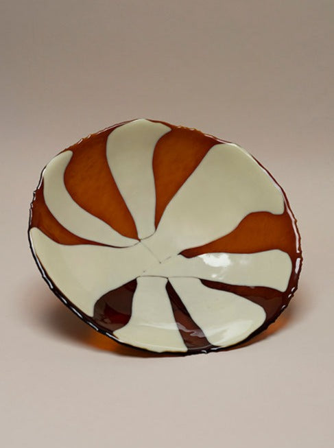 Amber-Beige Blades Large Plate in stylish and elegant home setting