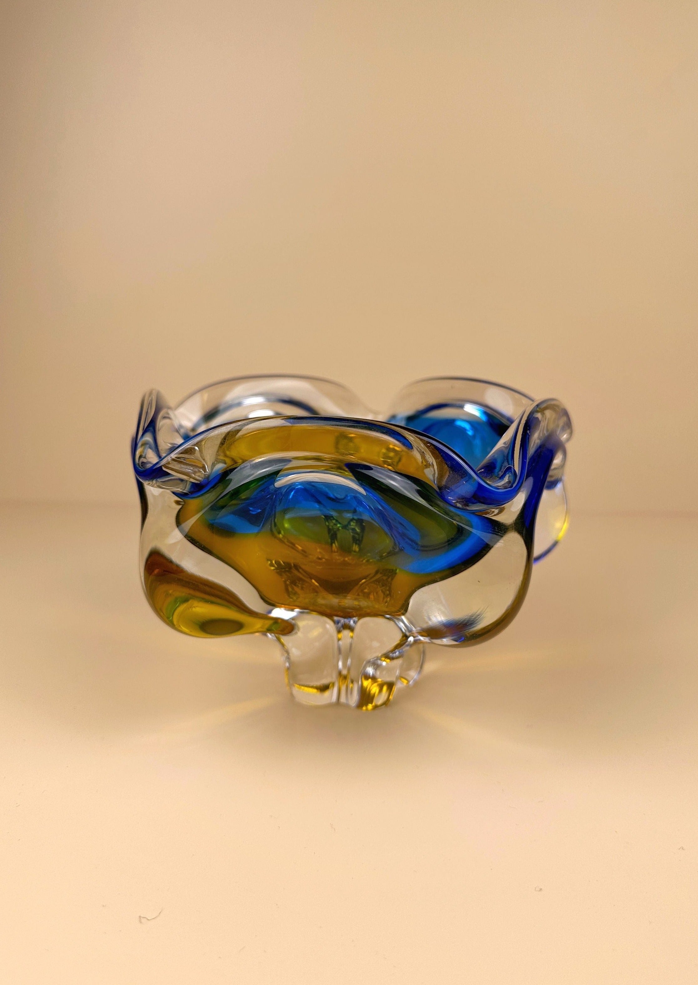 Handcrafted Mid century bowl in vibrant blue, designed by Josef Hospodka