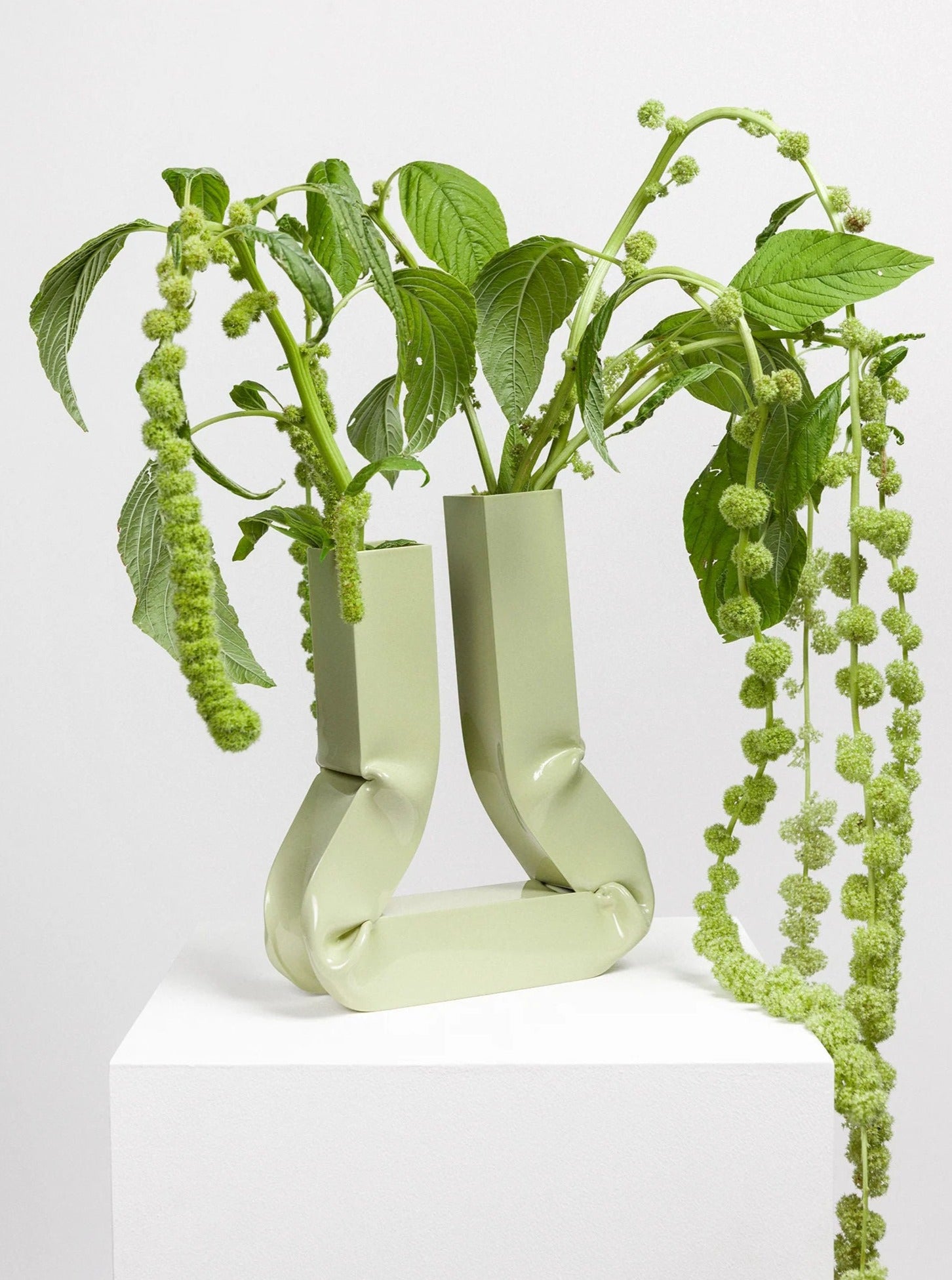 Vasi Vase (Pale Green) - a beautifully crafted ceramic vase with a pale green glaze and unique shape, perfect for holding flowers or as a standalone decor piece