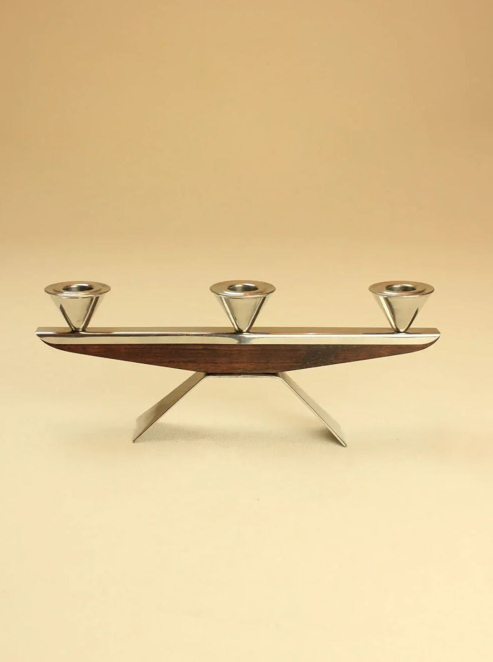 1960 Candleholder made of brass with intricate floral design
