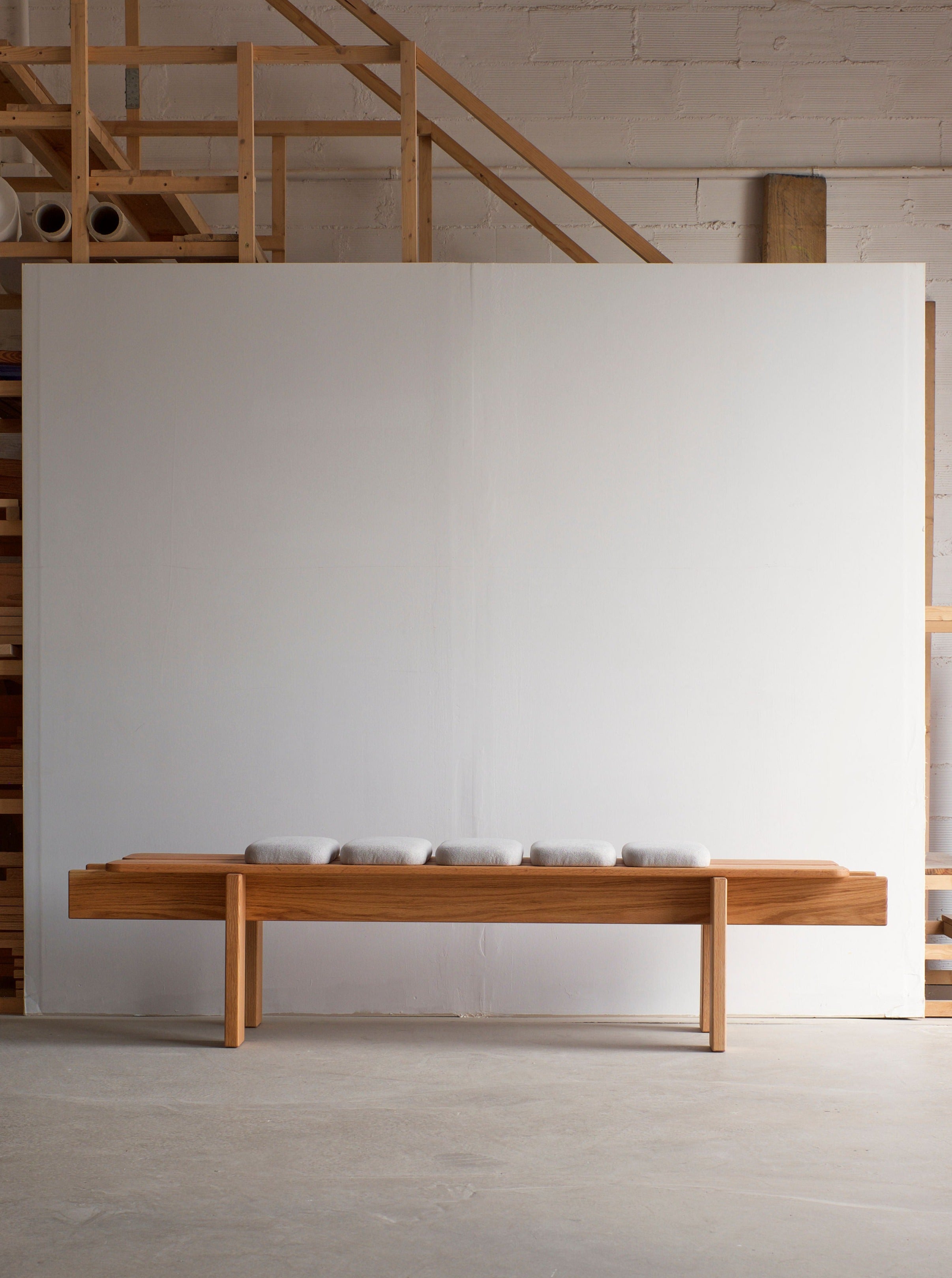 Ueno Bench in sleek and modern design with wooden finish