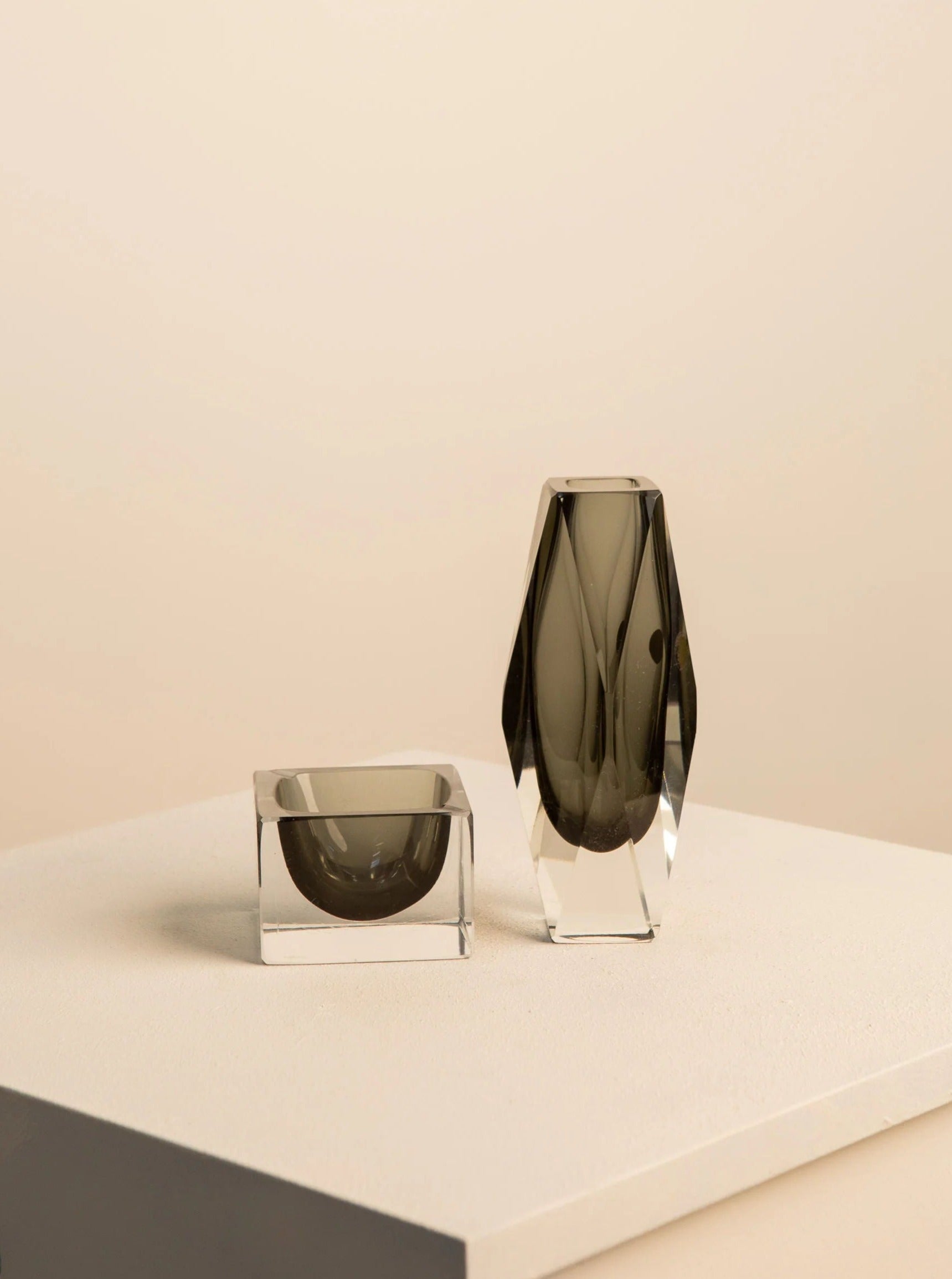 Vintage Murano Glass Set designed by Flavio Poli for Seguso in the 1960's, featuring vibrant colors and unique shapes, perfect for collectors and mid-century modern enthusiasts