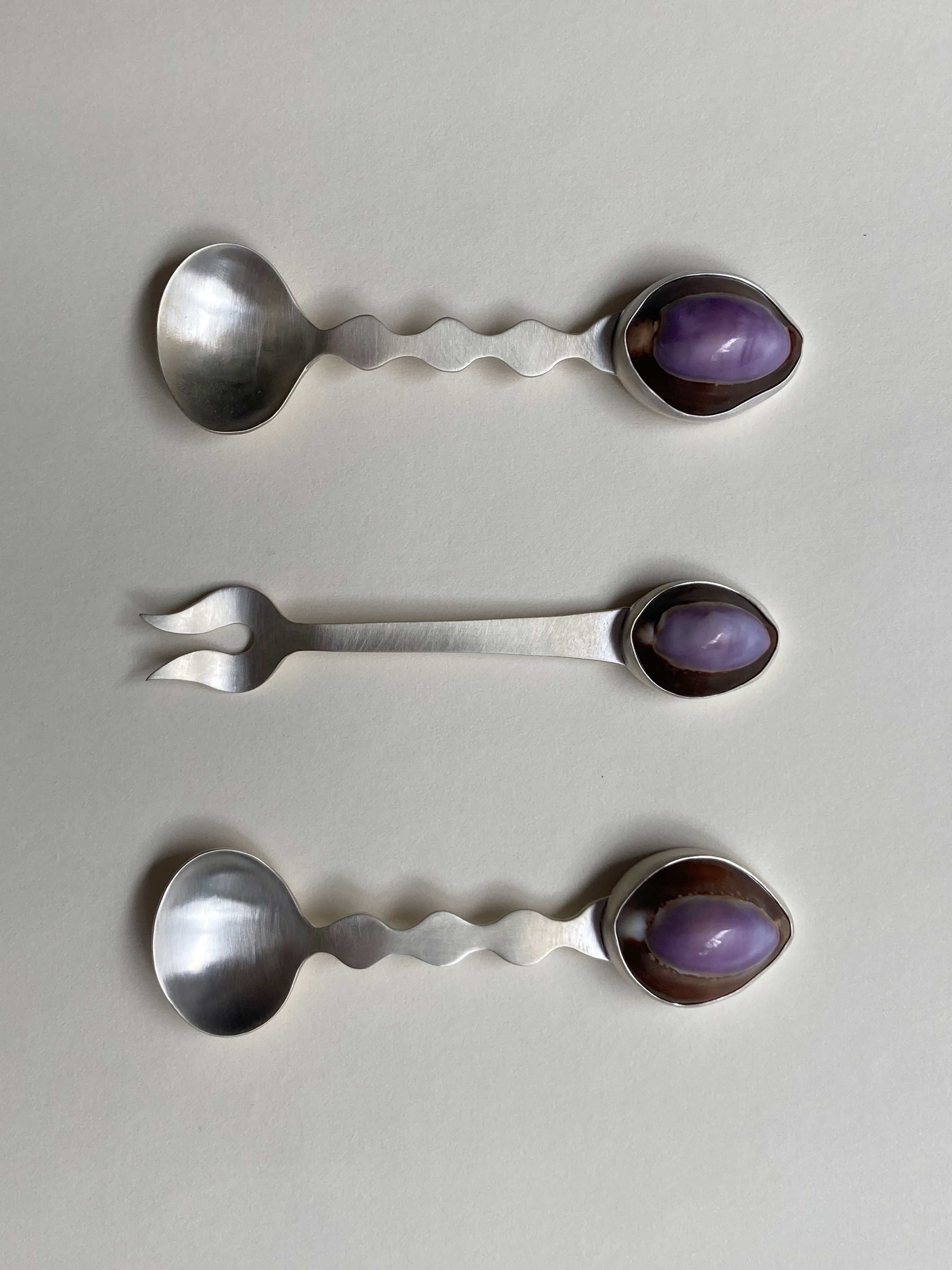Beautiful silverware seashell cutlery set for elegant dining experiences