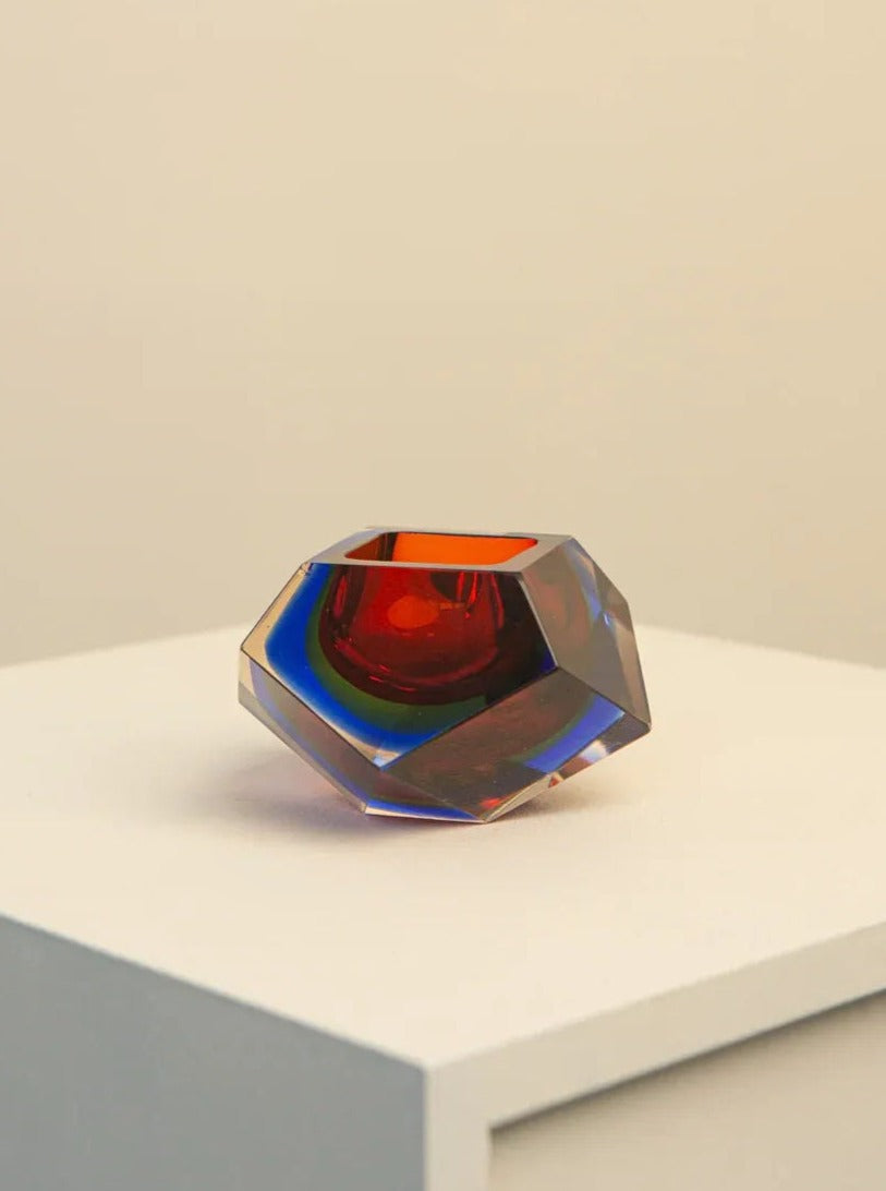 Vide Poche in Red Murano glass by Flavio Poli for Seguso 60's