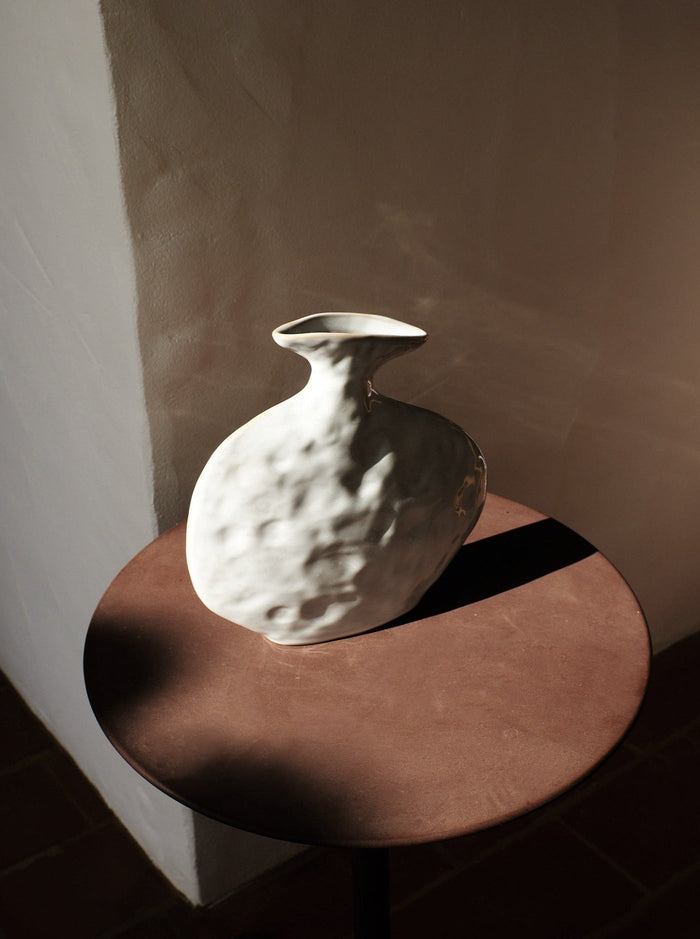 Flat Vase White on table by Project 213A