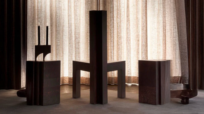 Sculptural Designer Chairs in wood