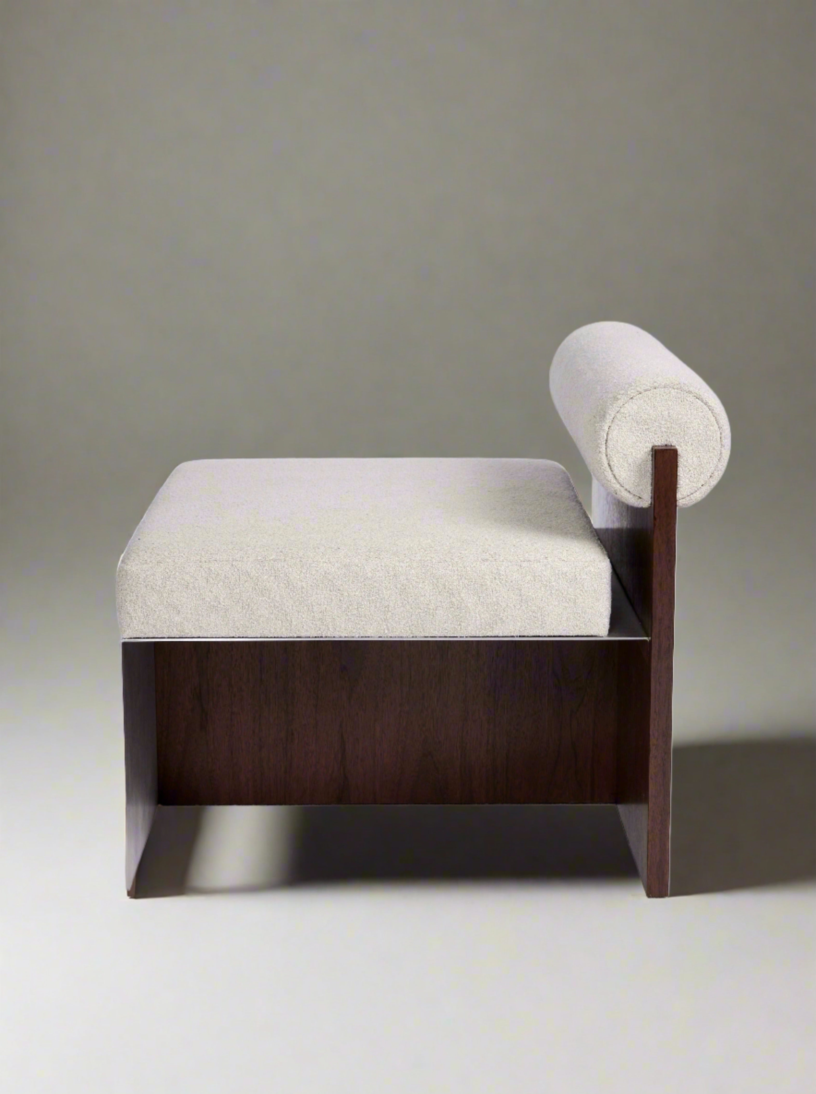 Modern side lounge chair with clean lines and comfortable cushioning 