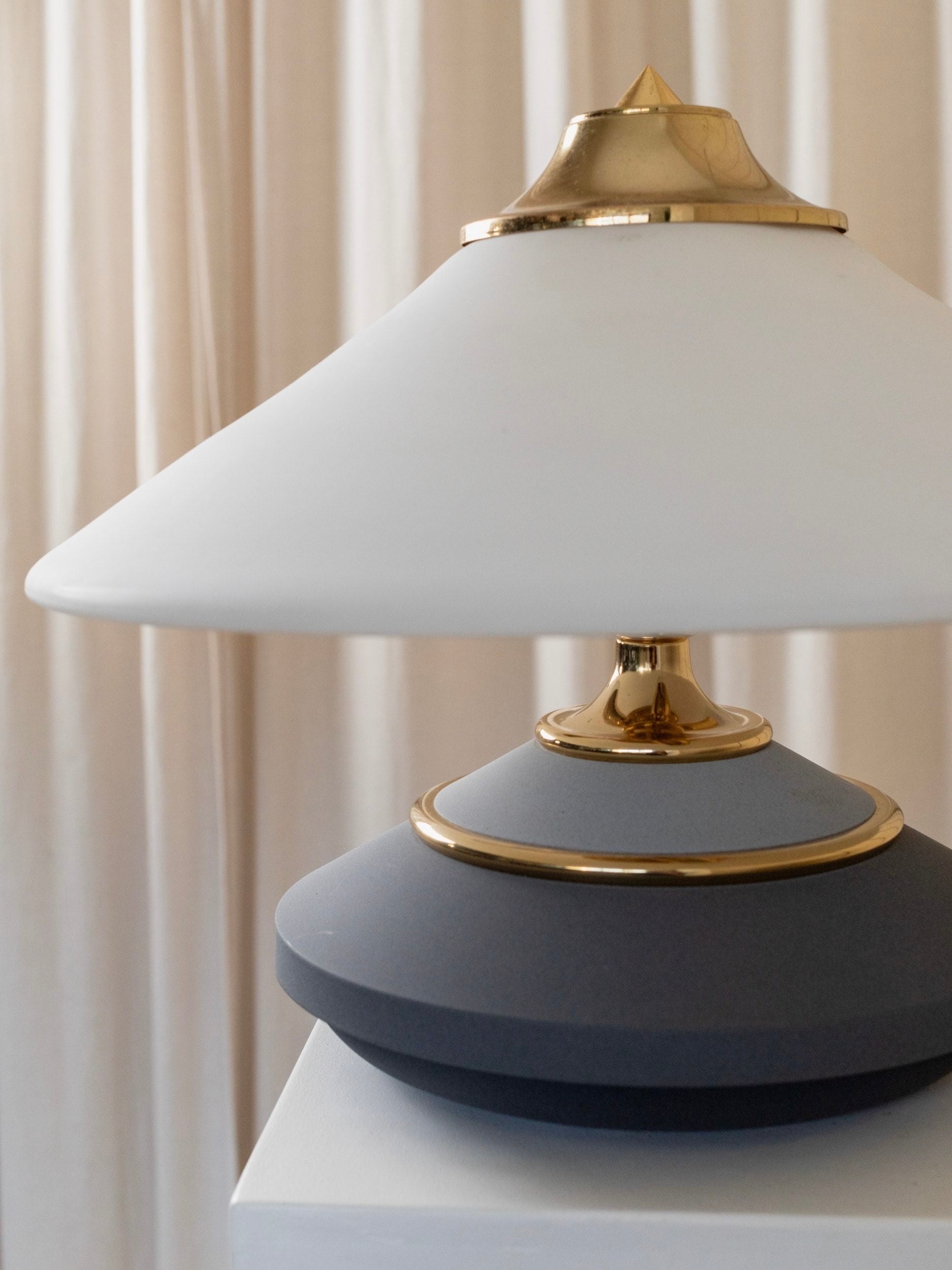 Postmodern table lamp | Murano Seguso | Aluminium base | vintage 80's | 2 shops AVAILABLE!