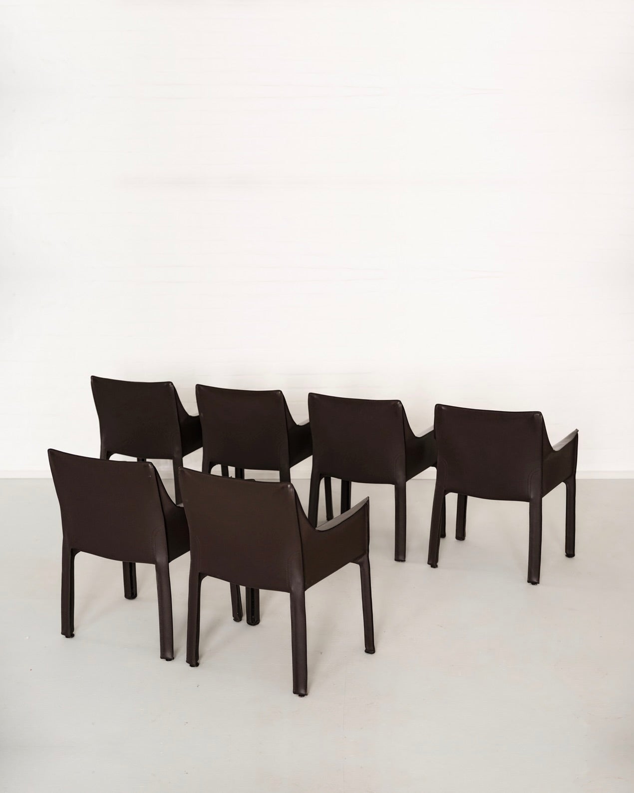 Set of 6 Cab 413 Chairs by Mario Bellini for Cassina