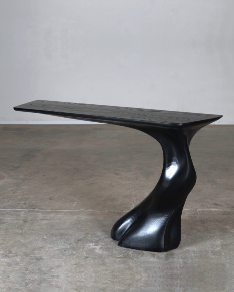 Sculptural Frolic console table in Ash wood