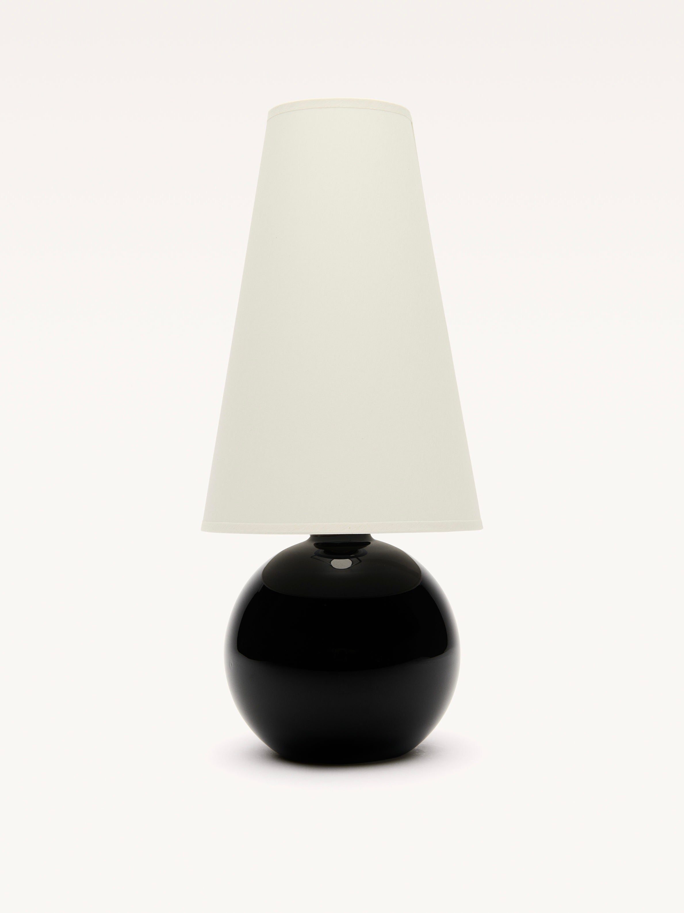 Large Black Opalin Glass Lamp