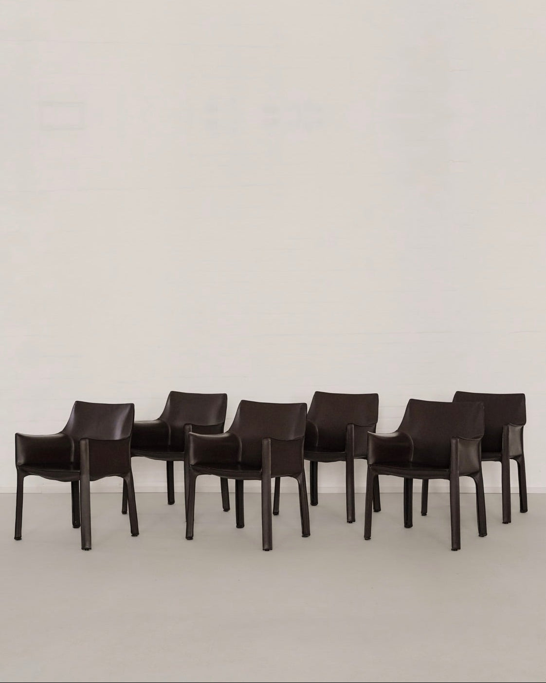 Set of 6 Cab 413 Chairs by Mario Bellini for Cassina