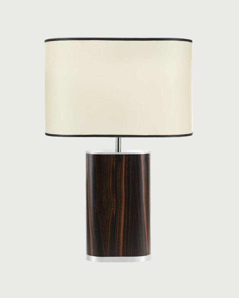 Livia ebony wood table lamp with cream shade by Giobagnara